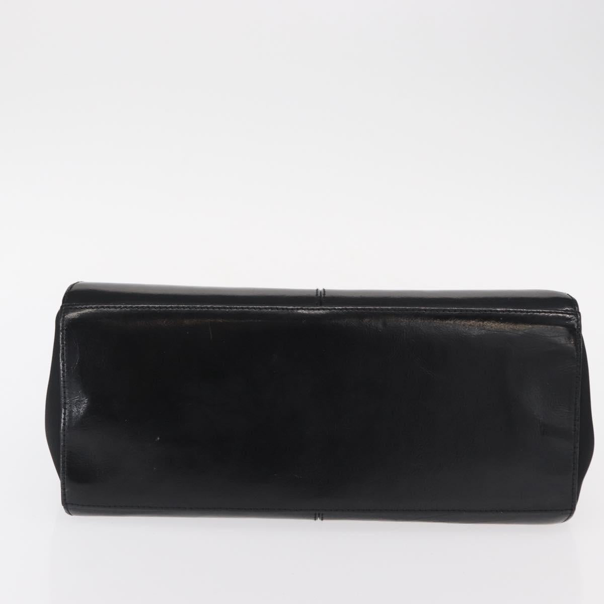 GIVENCHY Hand Bag Leather Black Silver Auth ka060