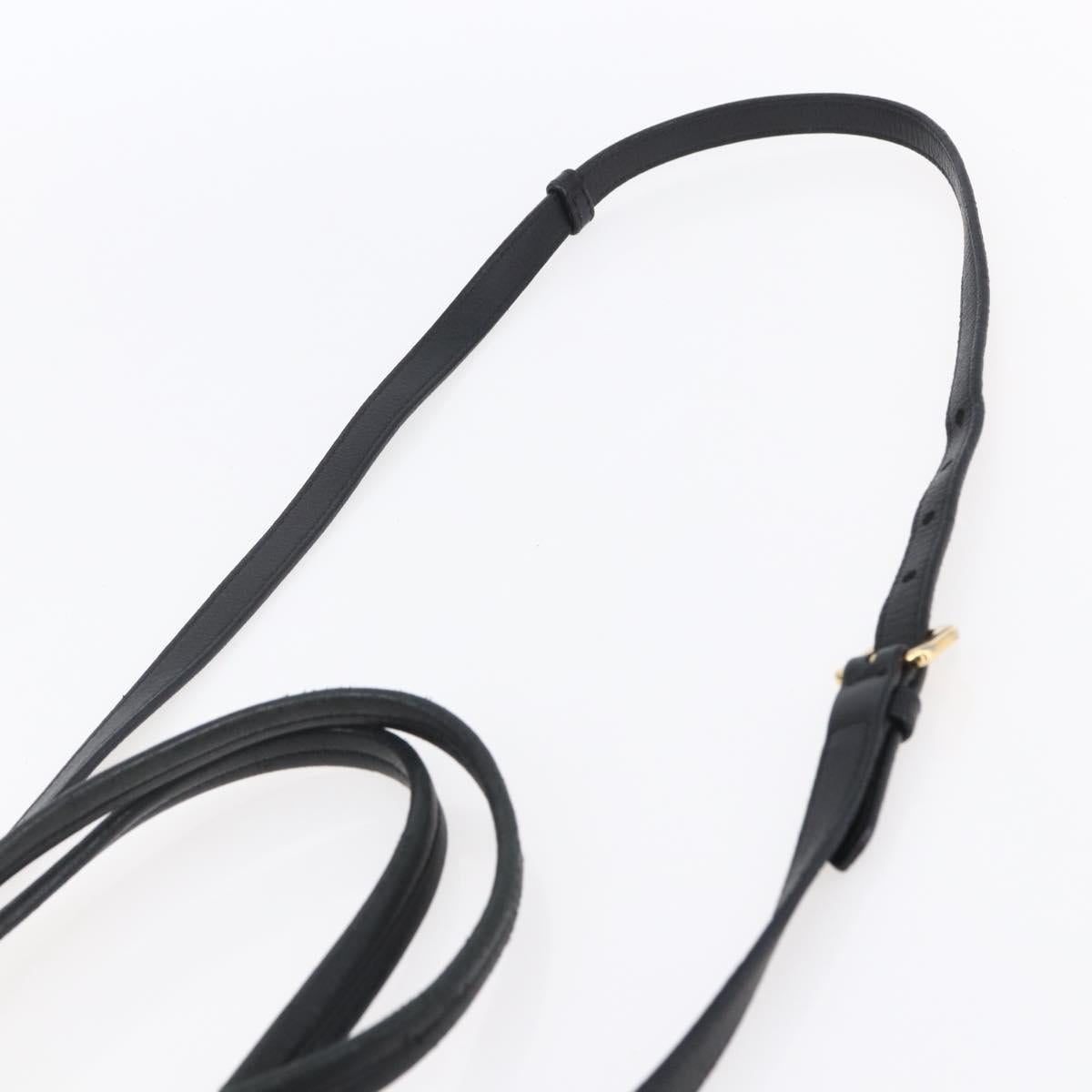 PRADA Hand Bag Leather 2way Black Gold Auth ka061