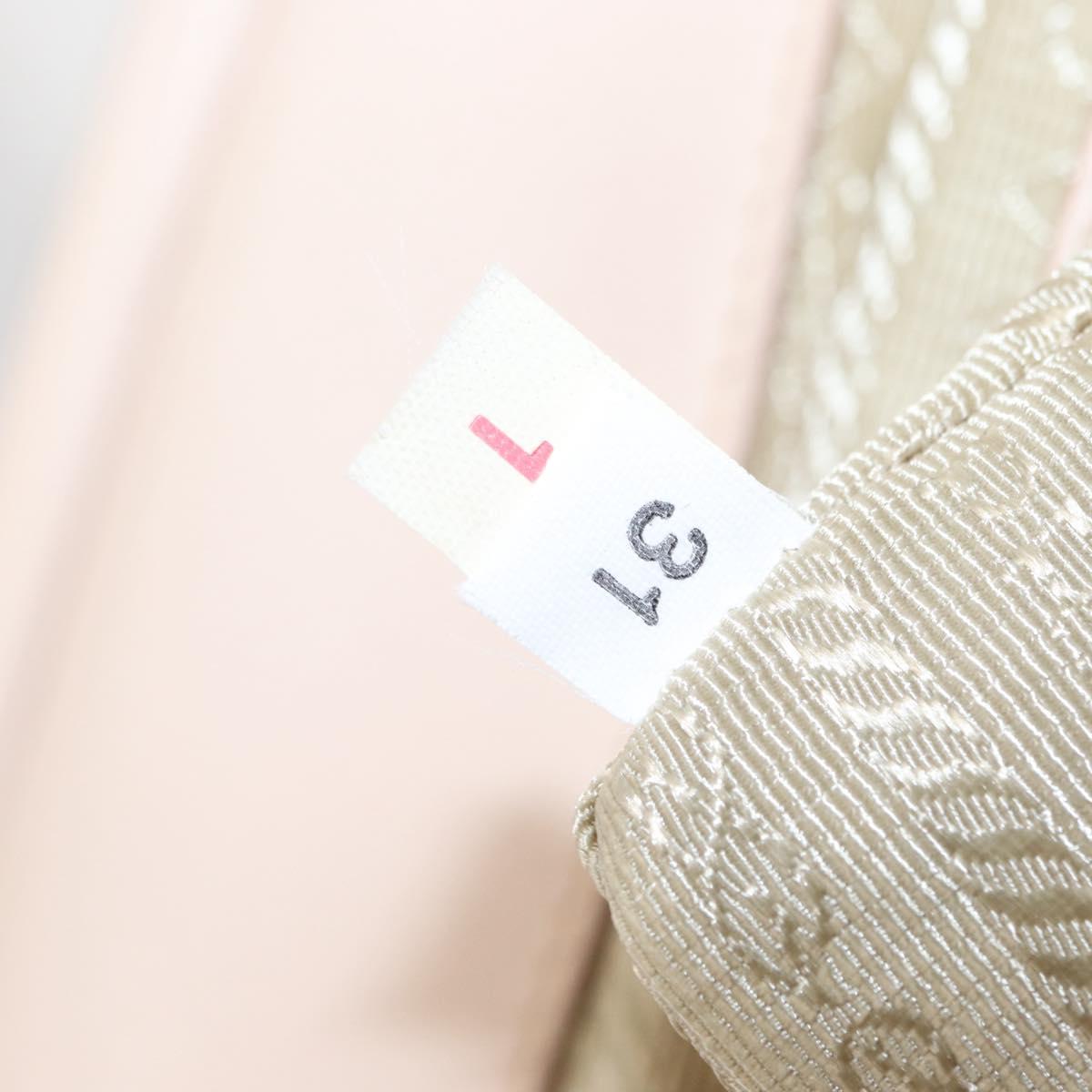 PRADA Shoulder Bag Leather Beige Silver Auth ka071