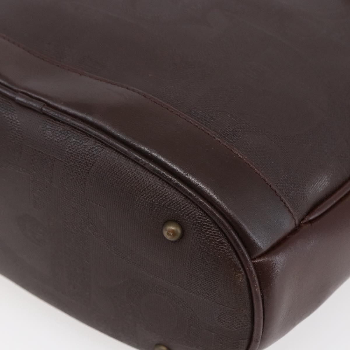 Christian Dior Trotter Canvas Hand Bag PVC Brown Gold Auth ka074