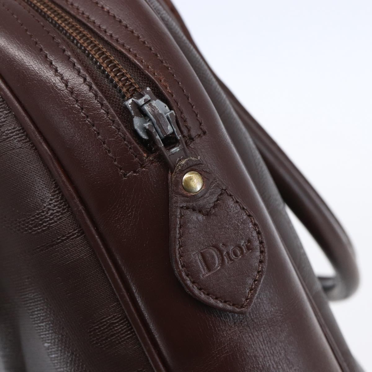 Christian Dior Trotter Canvas Hand Bag PVC Brown Gold Auth ka074