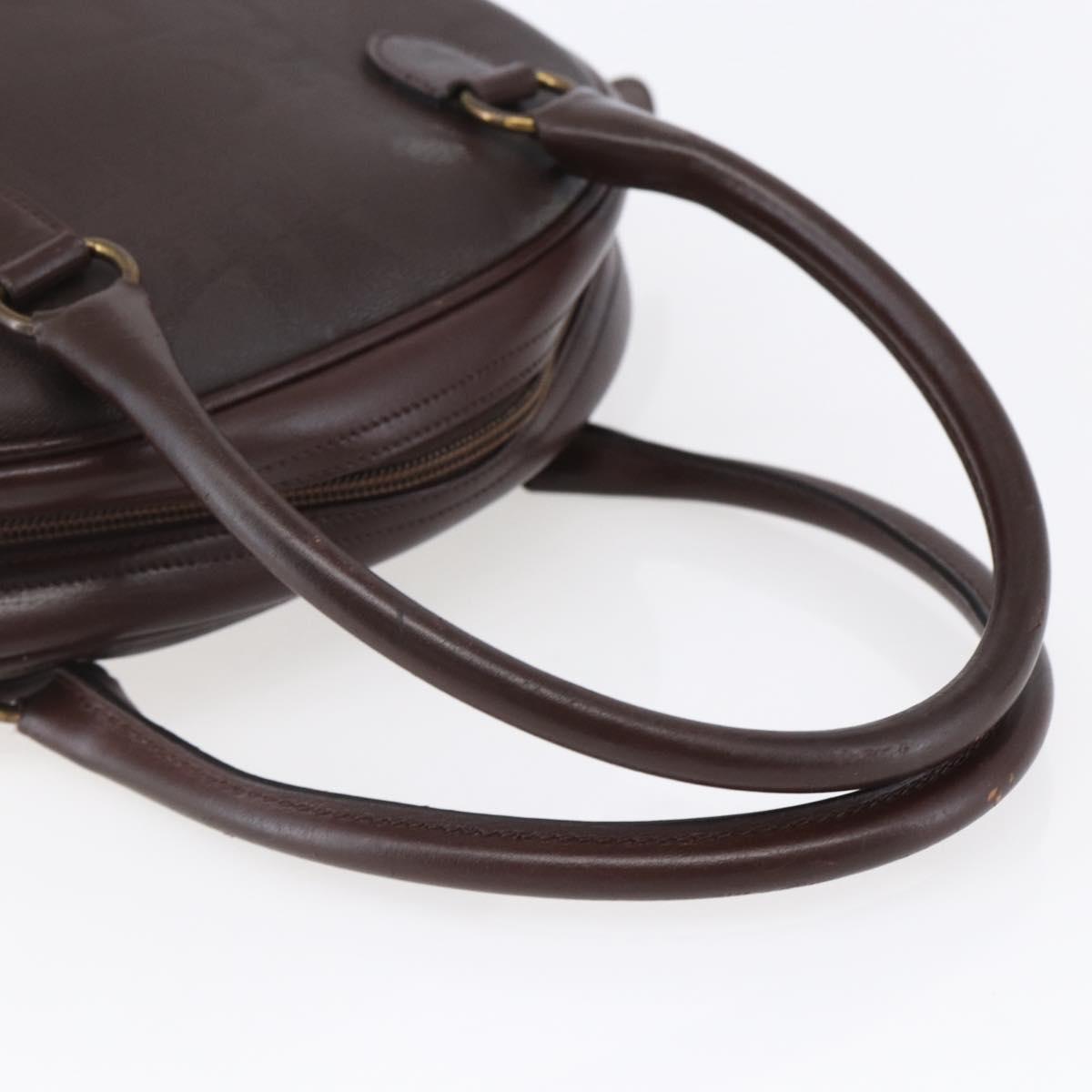 Christian Dior Trotter Canvas Hand Bag PVC Brown Gold Auth ka074