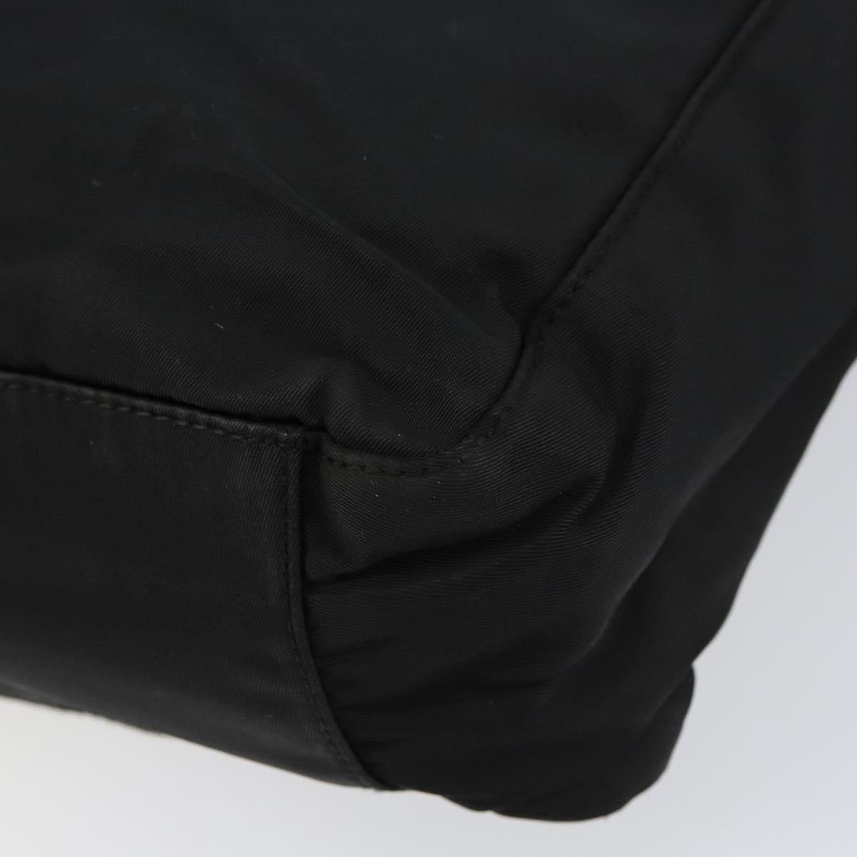 PRADA Hand Bag Nylon Black Silver Auth ka076
