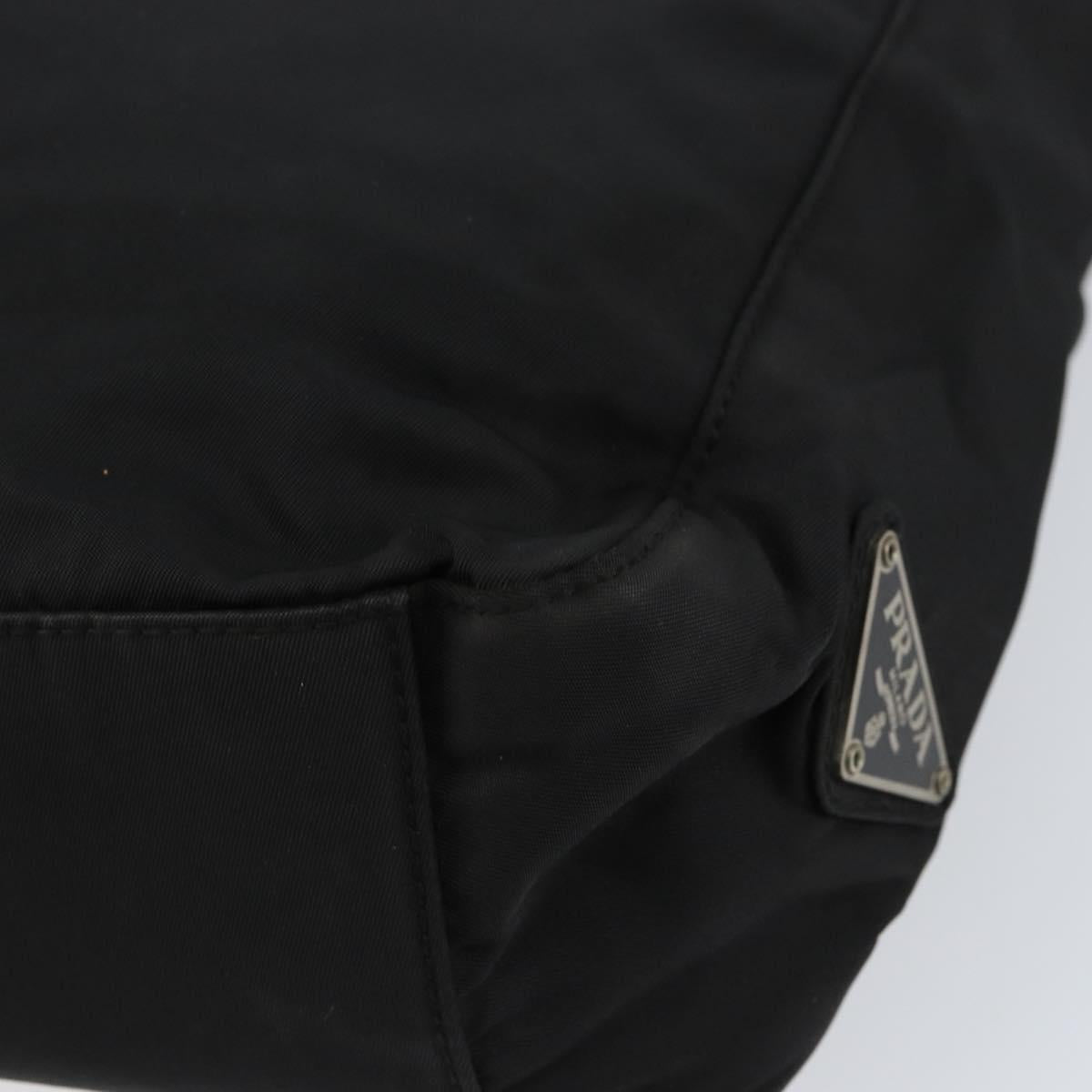 PRADA Hand Bag Nylon Black Silver Auth ka076
