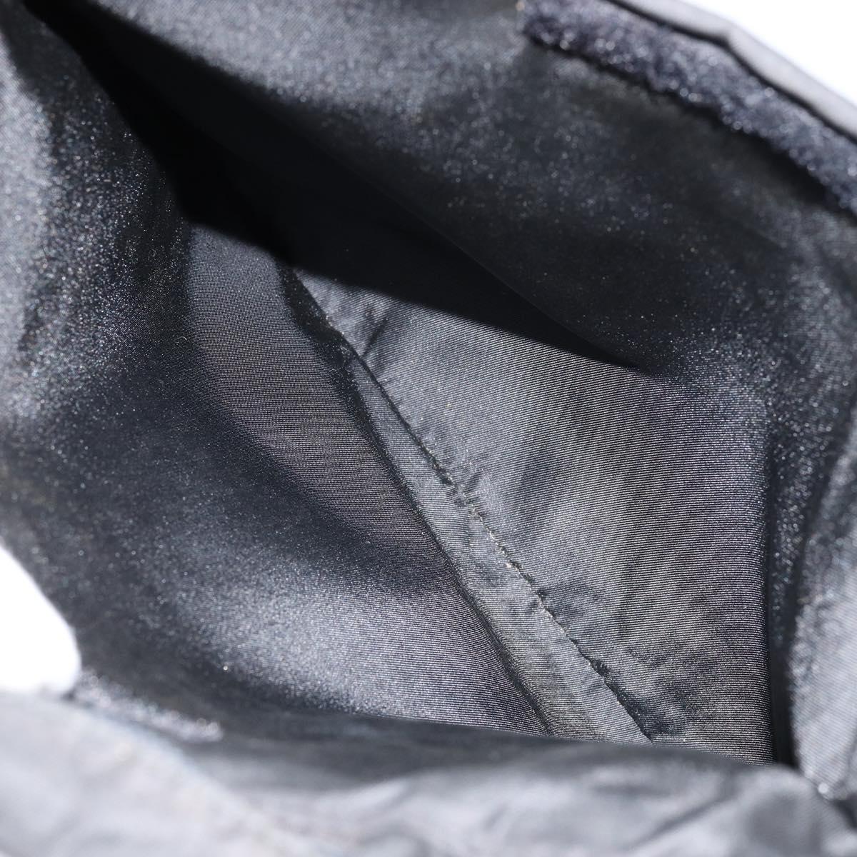 PRADA Hand Bag Nylon Black Silver Auth ka076