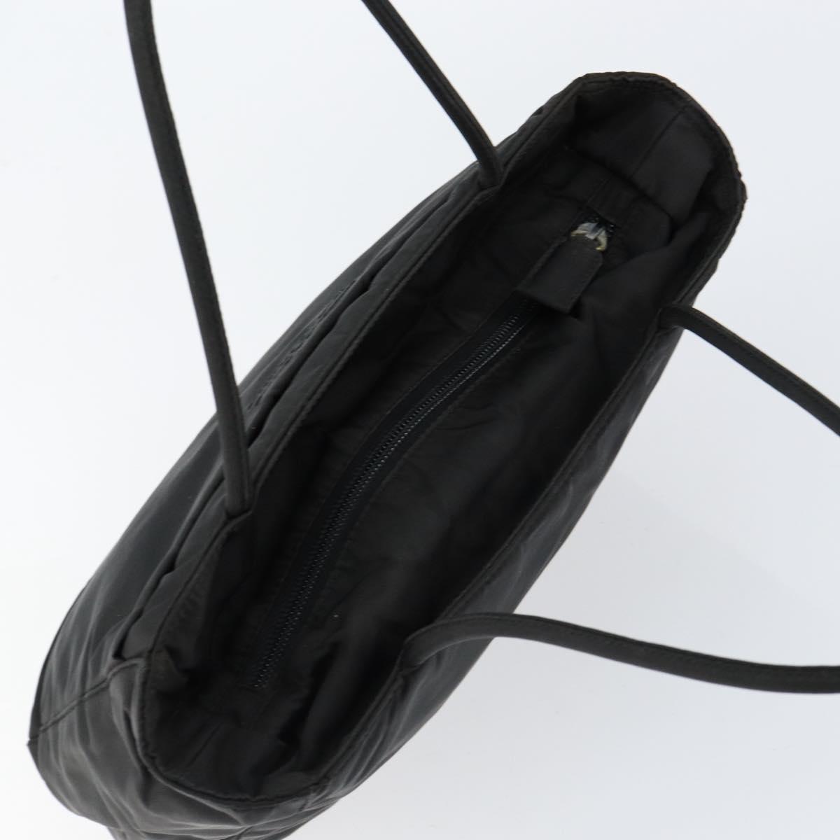 PRADA Hand Bag Nylon Black Silver Auth ka076
