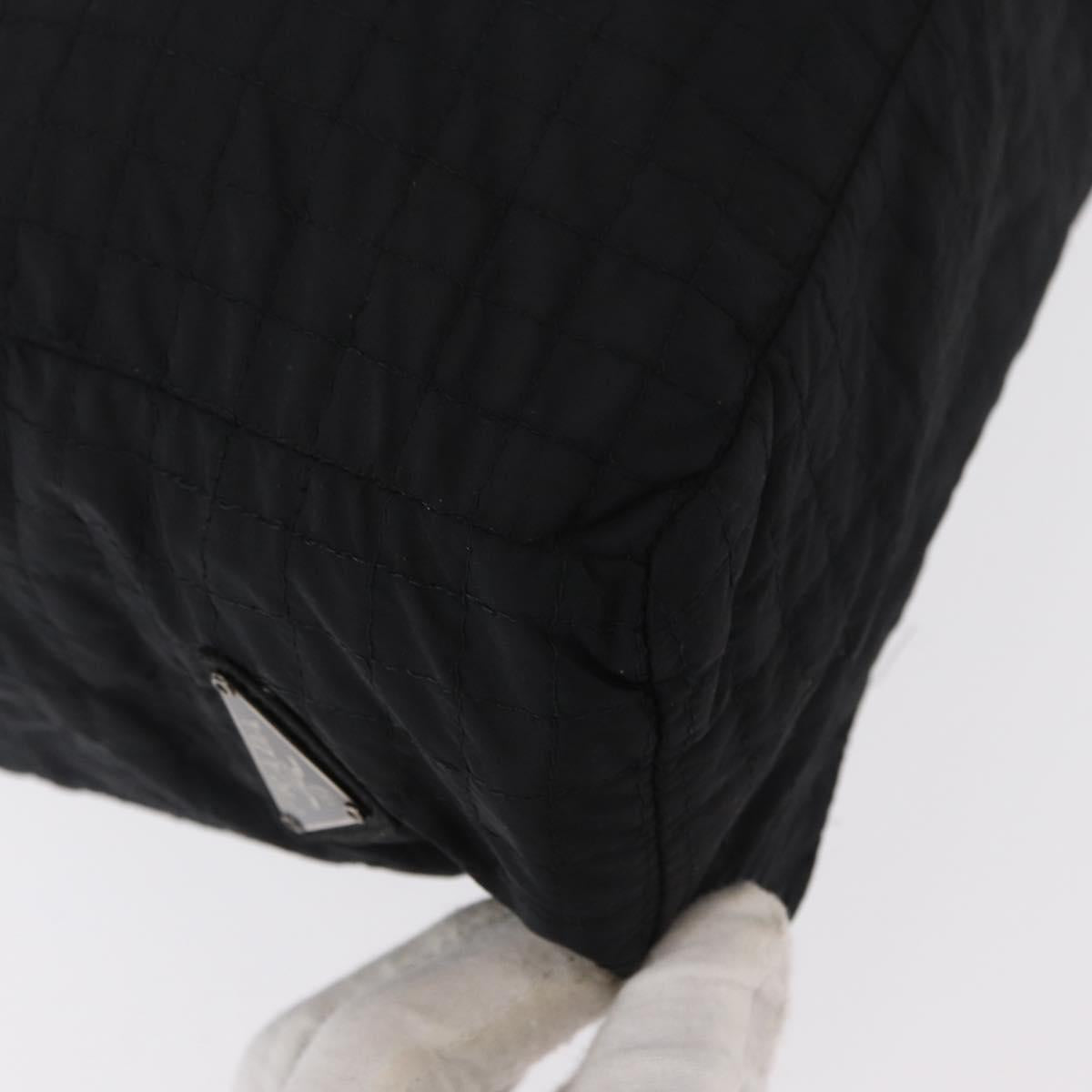 PRADA Hand Bag Nylon Black Silver Auth ka079