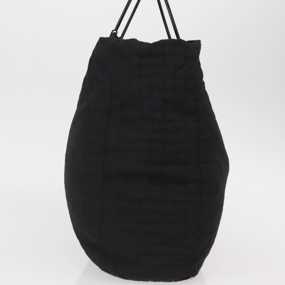 PRADA Hand Bag Nylon Black Silver Auth ka079