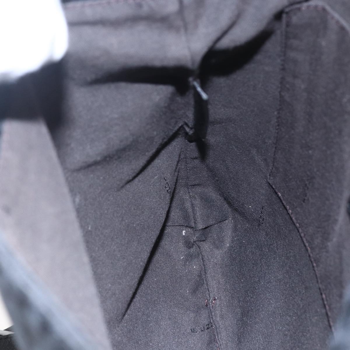 FENDI Zucchino Canvas Shoulder Bag Black Silver Auth ka081