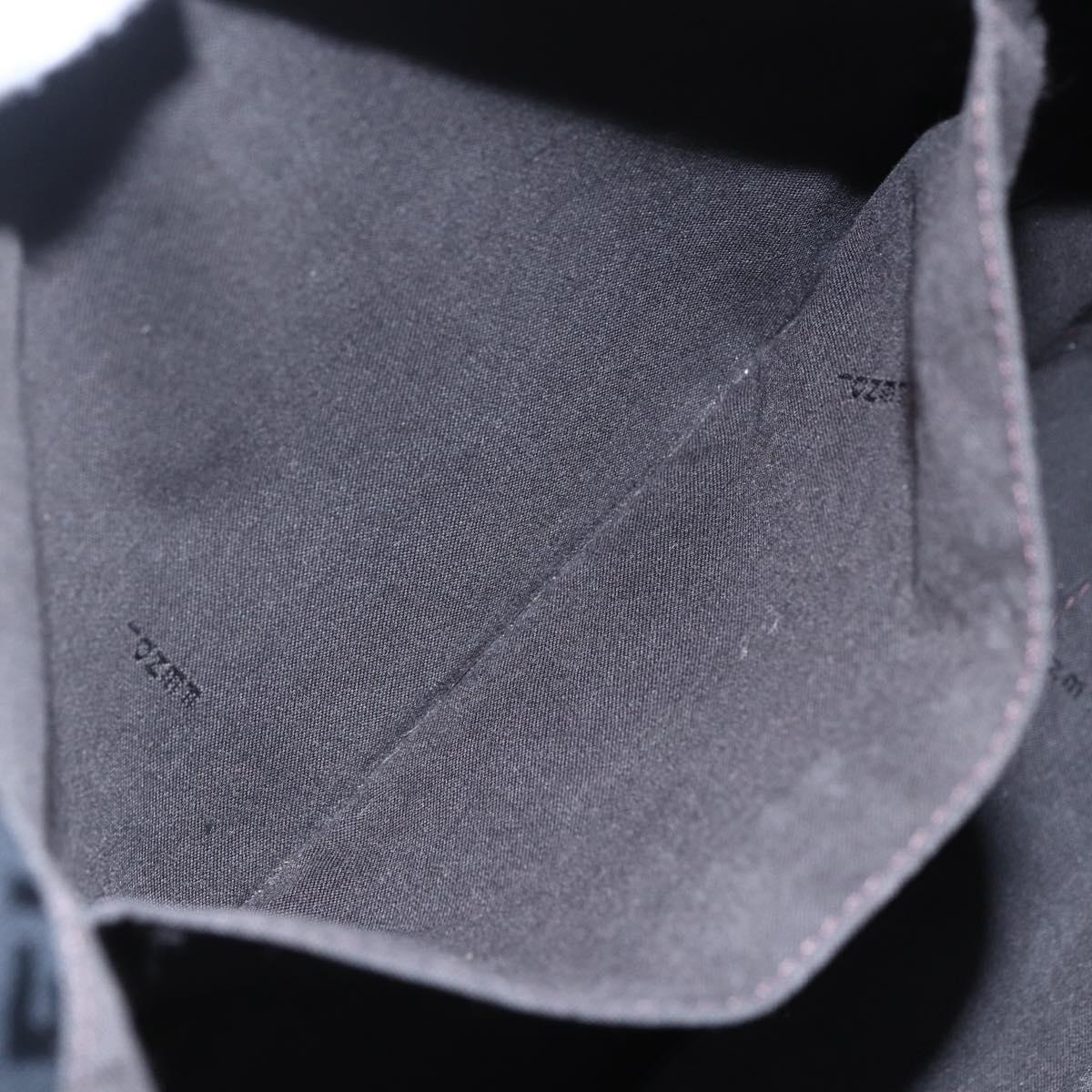 FENDI Zucchino Canvas Shoulder Bag Black Silver Auth ka081