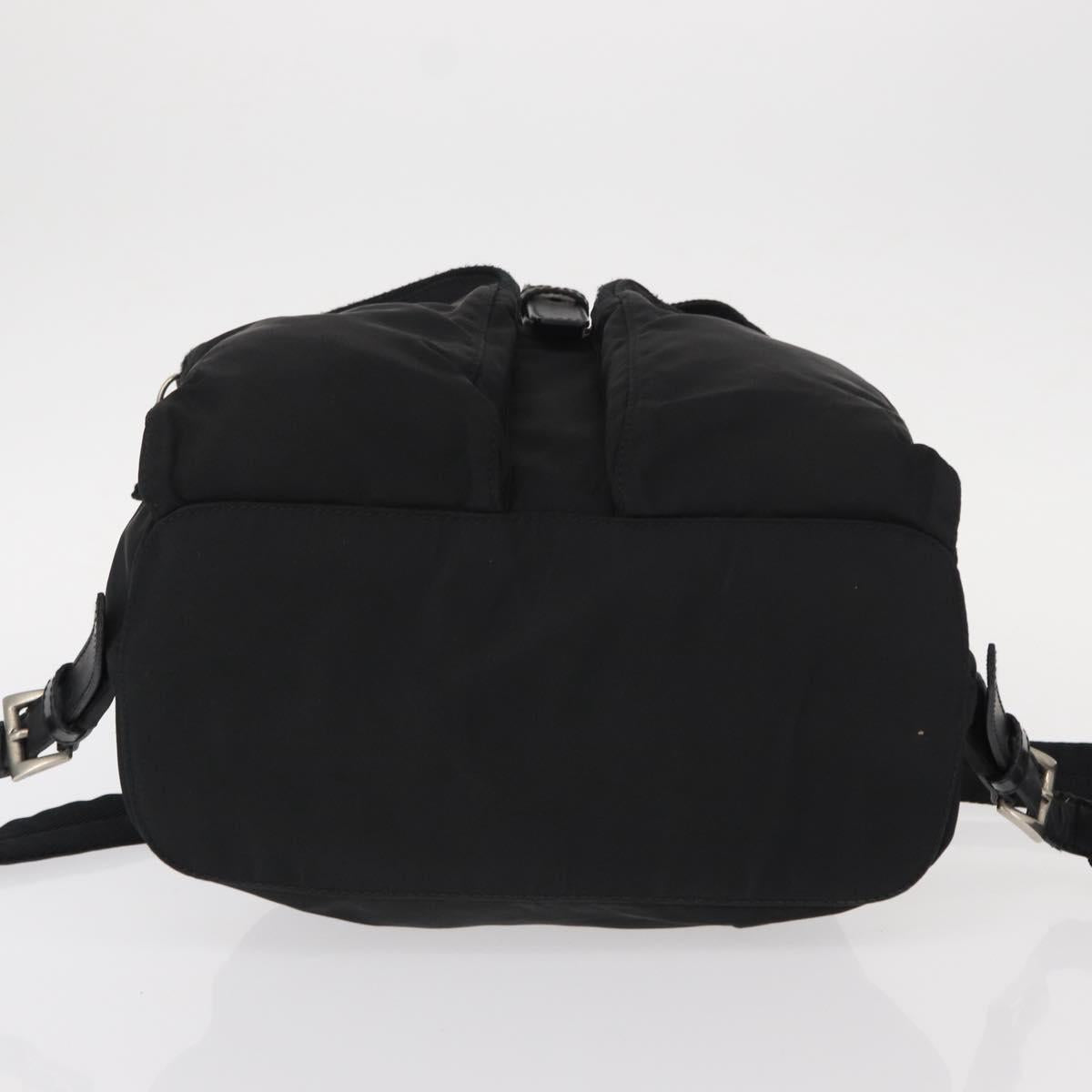 PRADA Backpack Nylon Black Silver Auth ka083