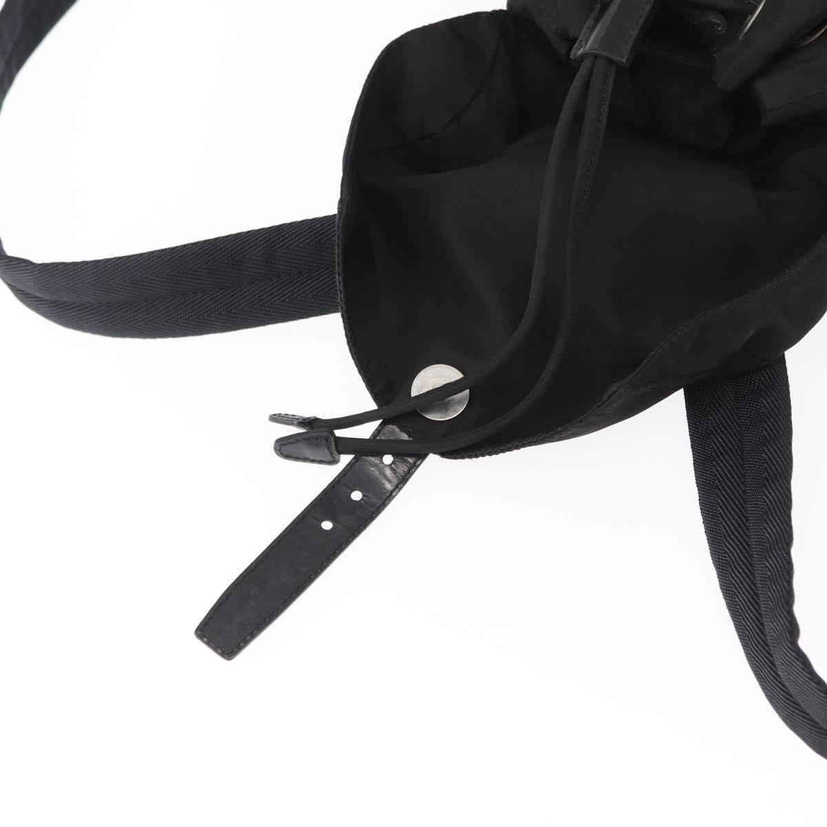 PRADA Backpack Nylon Black Silver Auth ka083