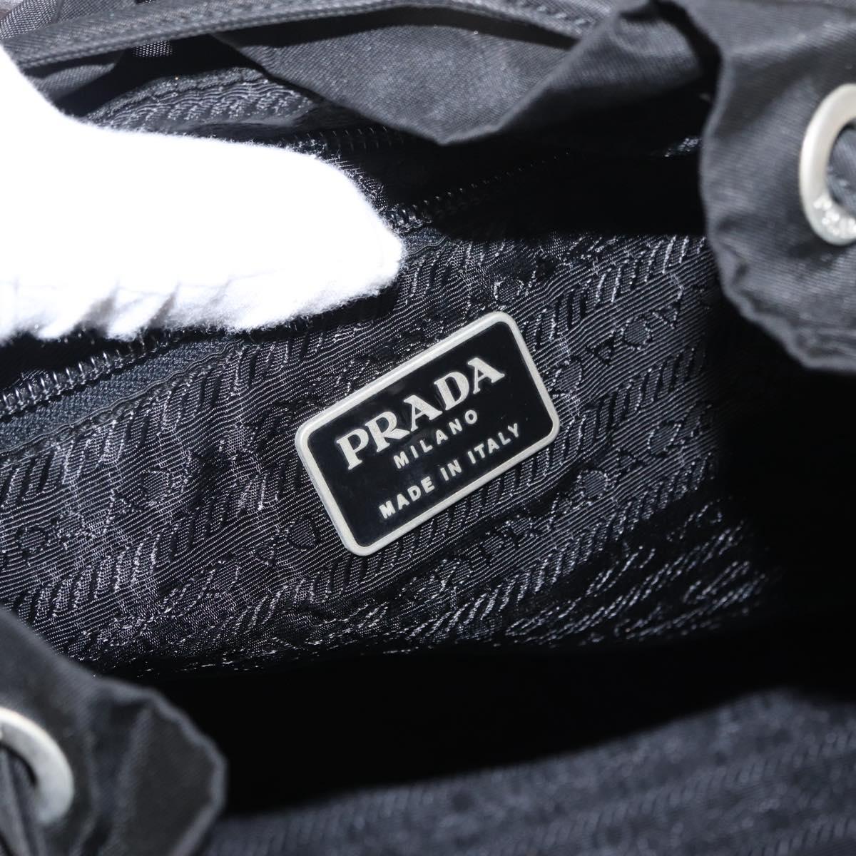 PRADA Backpack Nylon Black Silver Auth ka083