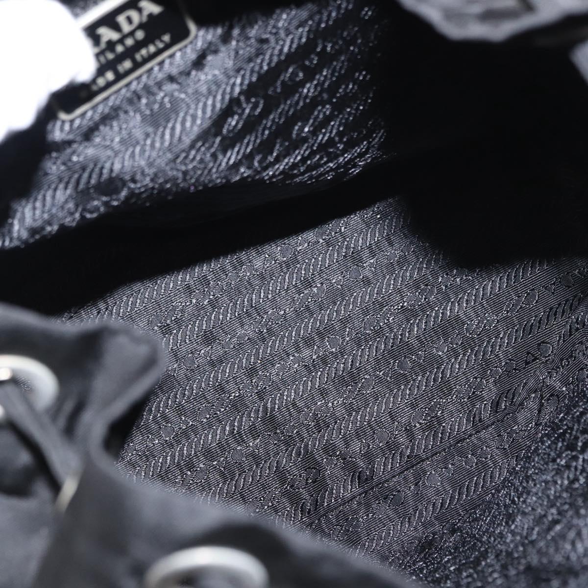 PRADA Backpack Nylon Black Silver Auth ka083