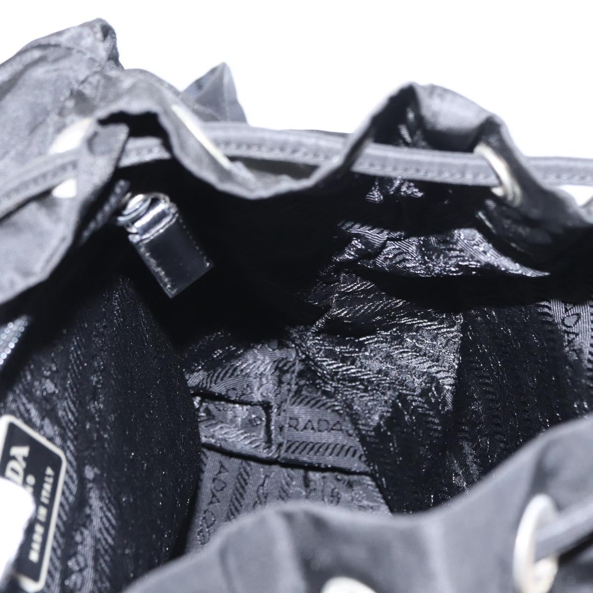 PRADA Backpack Nylon Black Silver Auth ka083