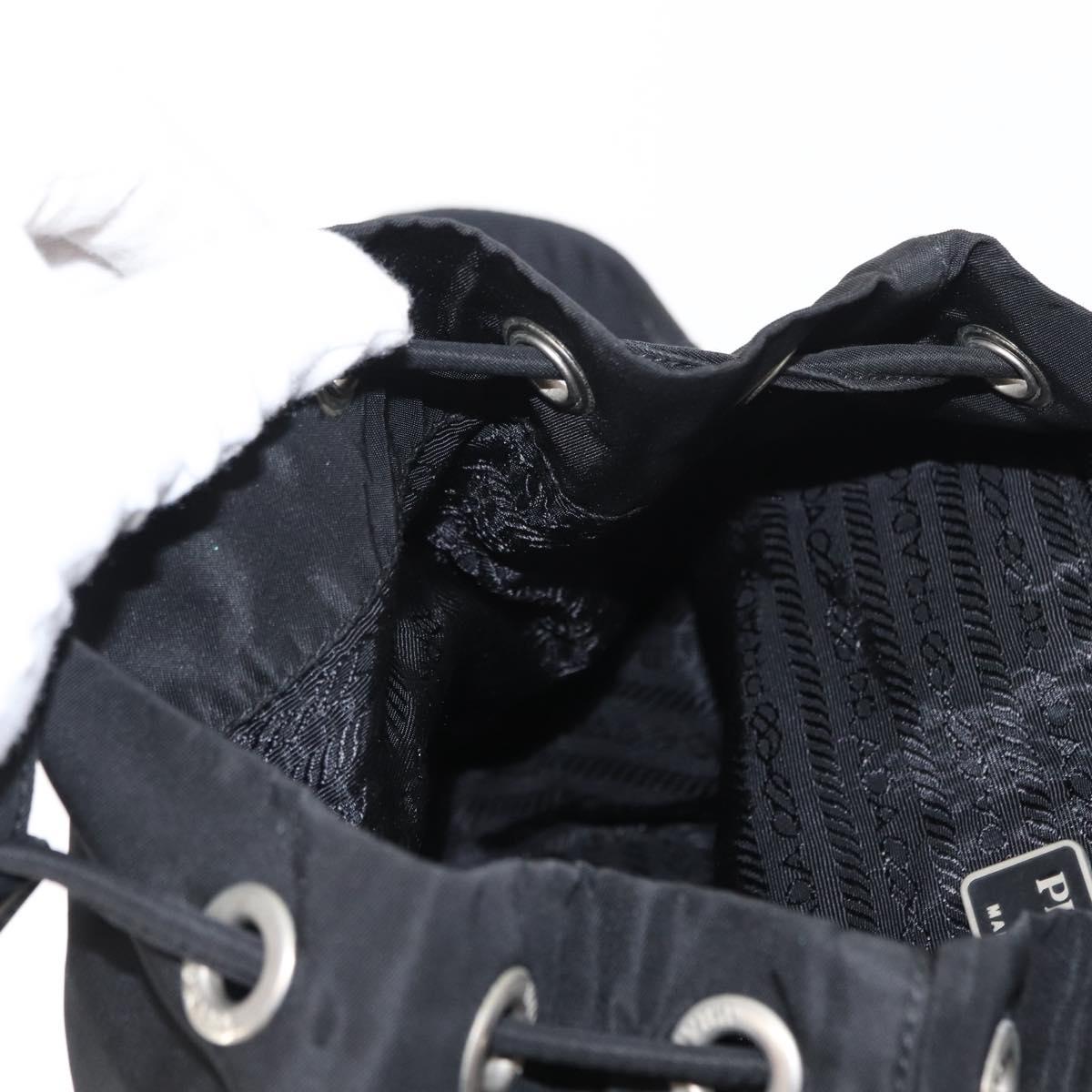 PRADA Backpack Nylon Black Silver Auth ka083