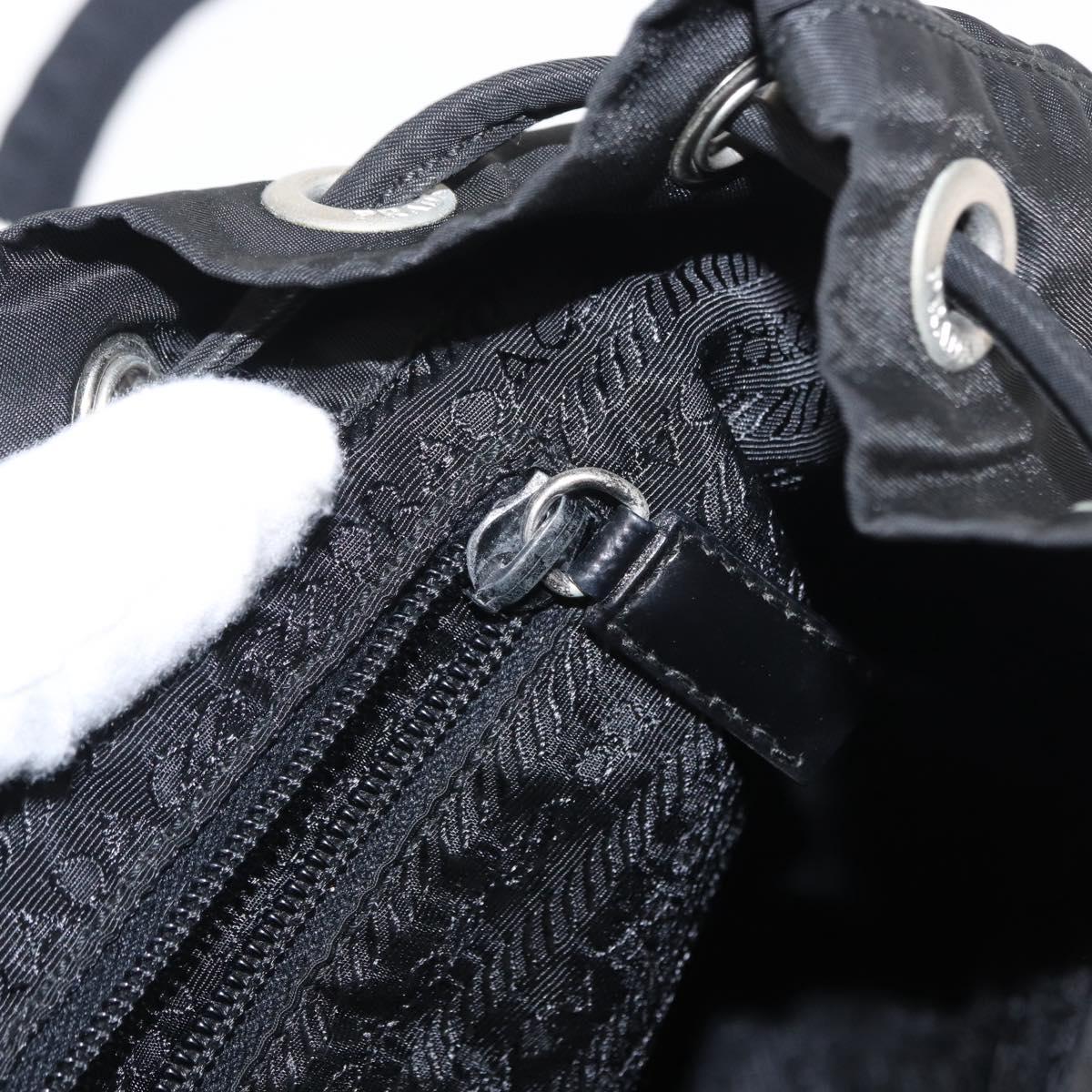 PRADA Backpack Nylon Black Silver Auth ka083