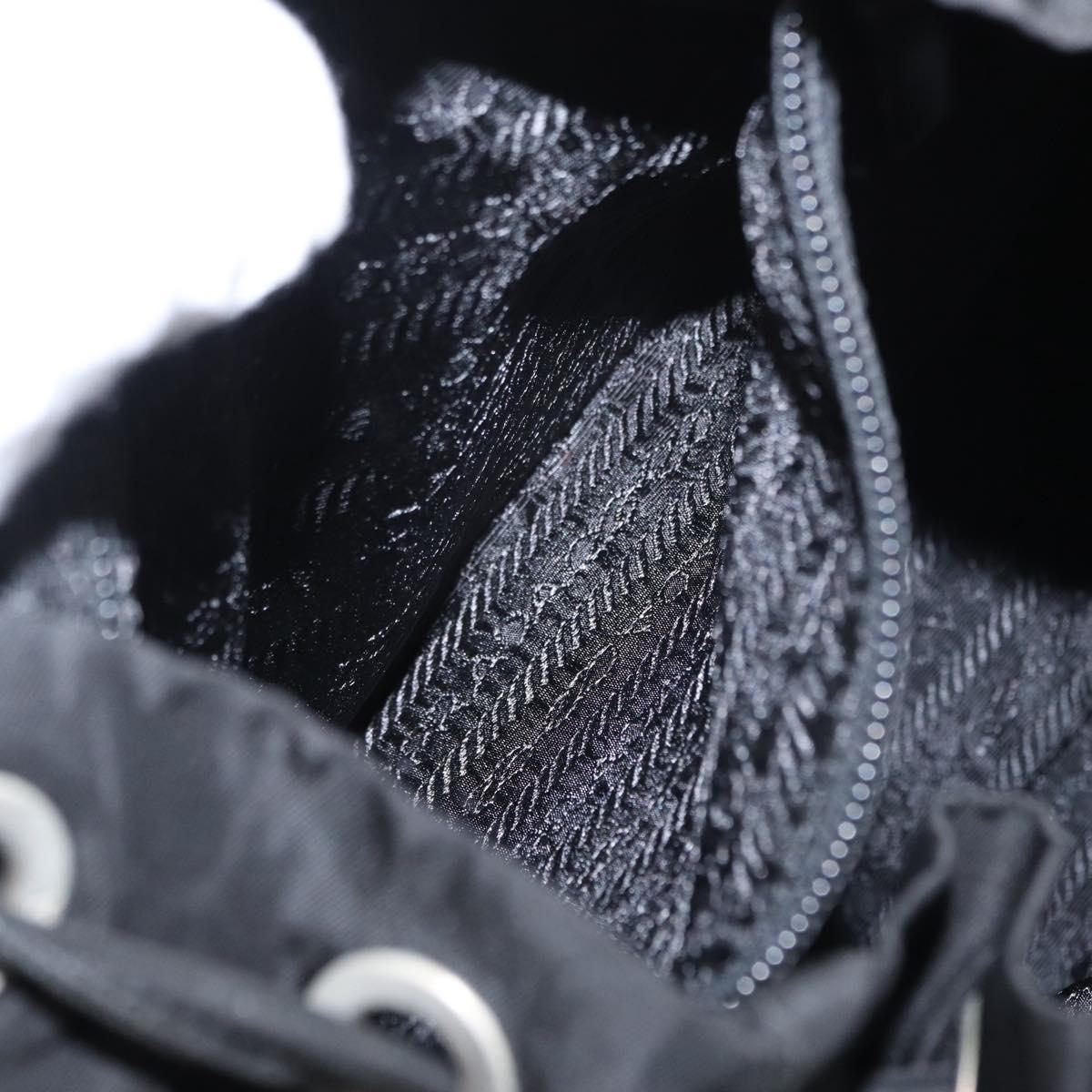 PRADA Backpack Nylon Black Silver Auth ka083