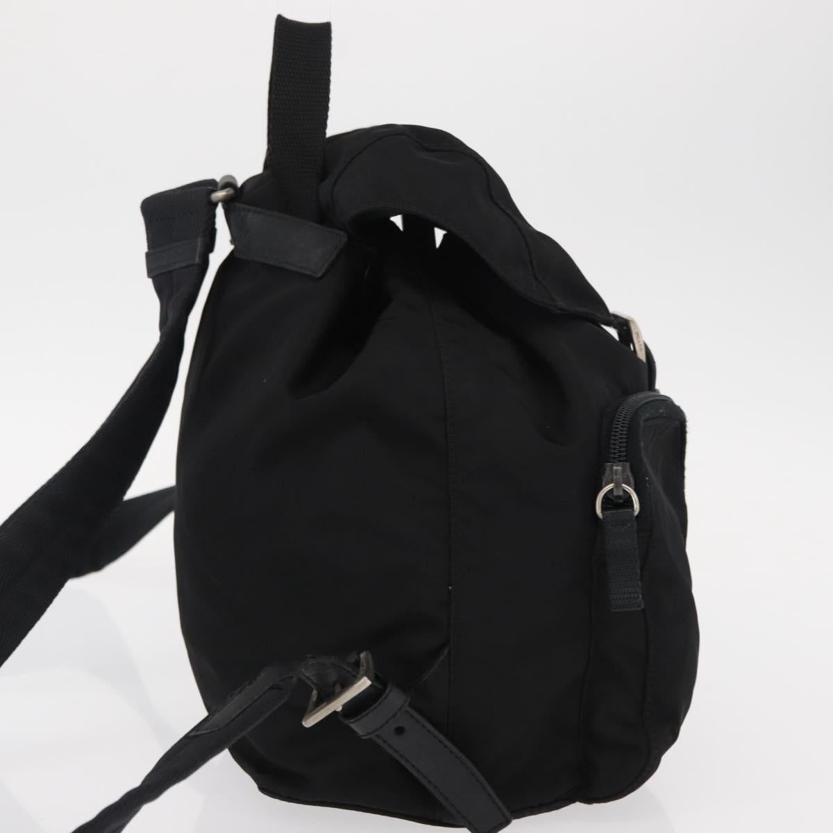 PRADA Backpack Nylon Black Silver Auth ka083