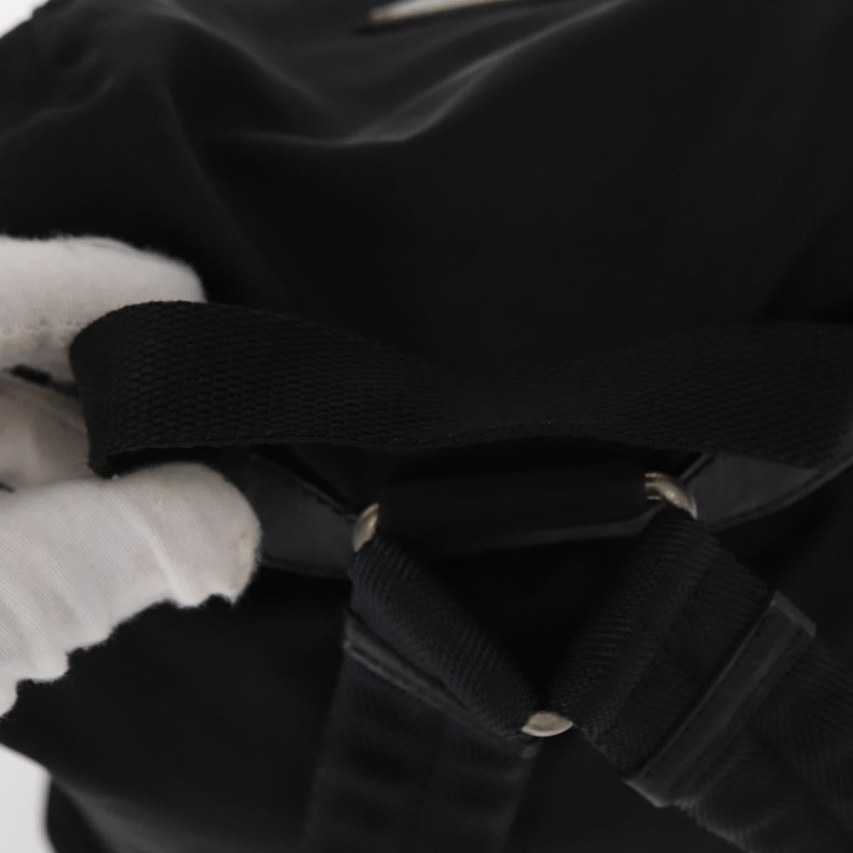 PRADA Backpack Nylon Black Silver Auth ka083