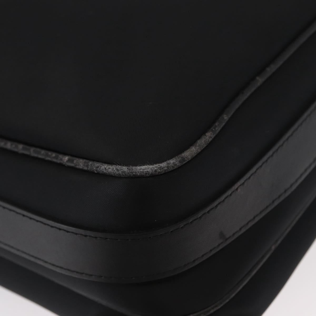 BURBERRY Shoulder Bag Nylon Black Silver Auth ka086