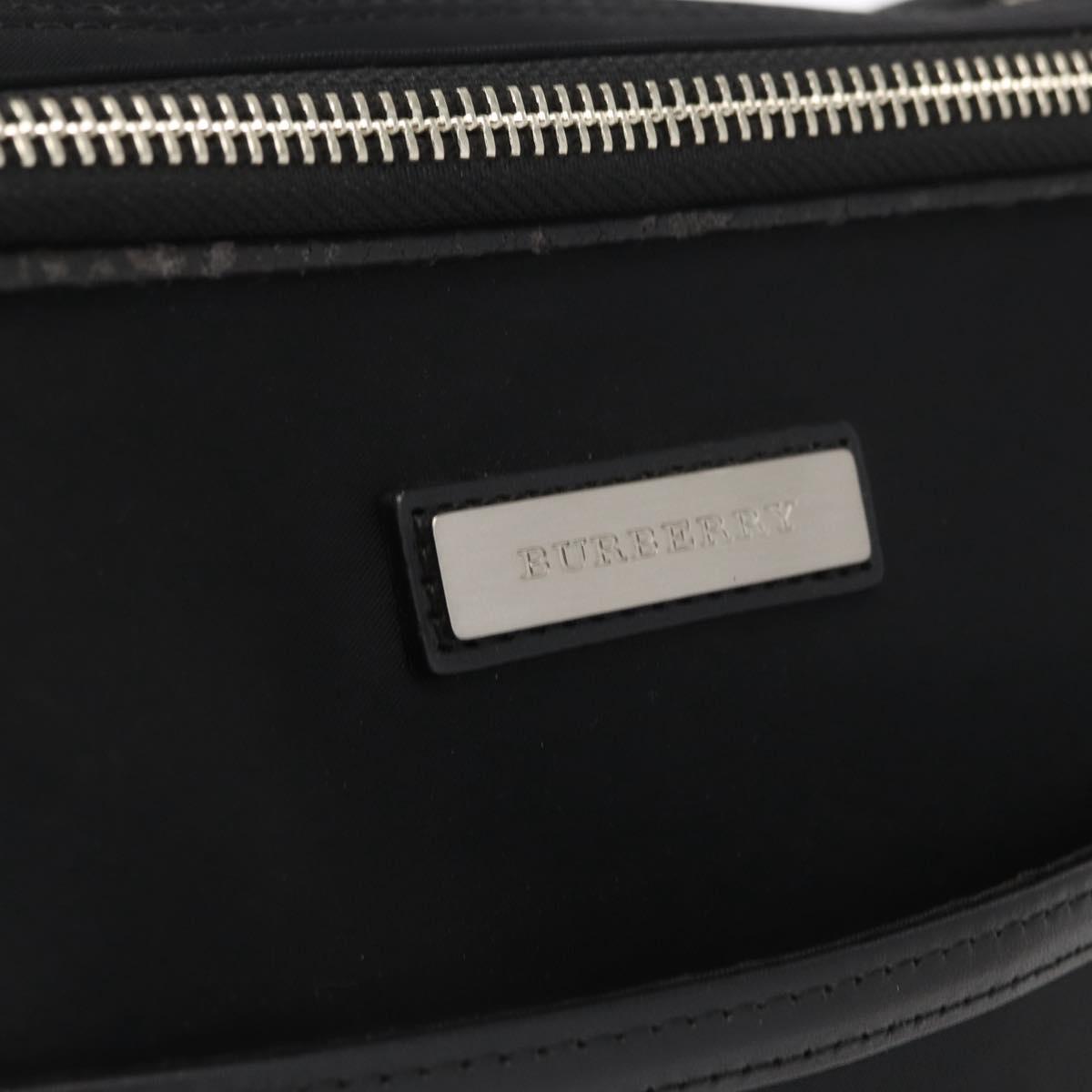 BURBERRY Shoulder Bag Nylon Black Silver Auth ka086