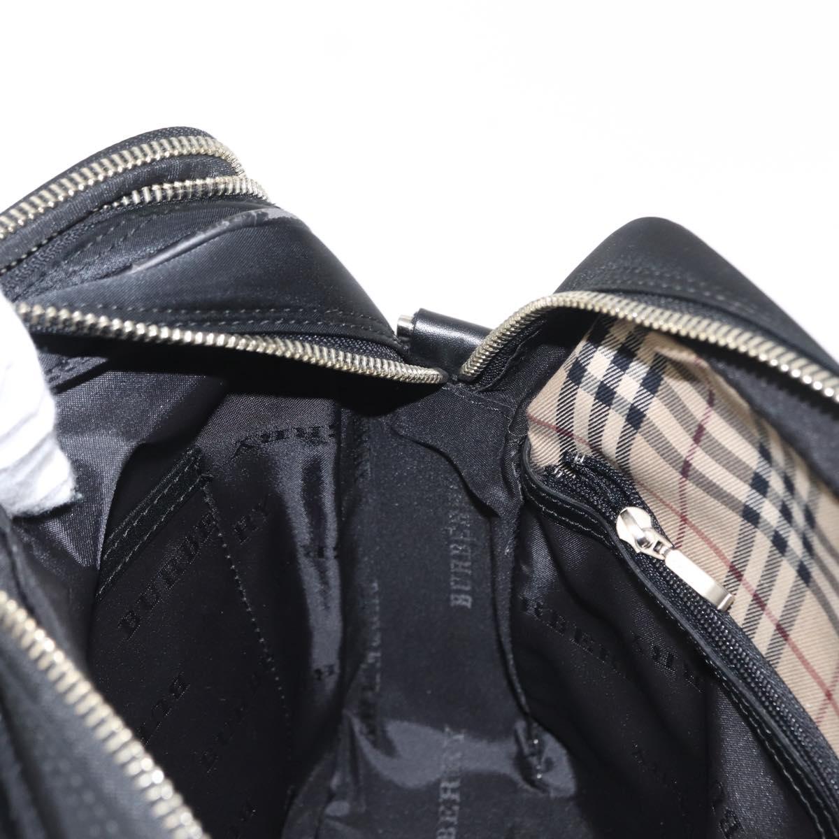 BURBERRY Shoulder Bag Nylon Black Silver Auth ka086