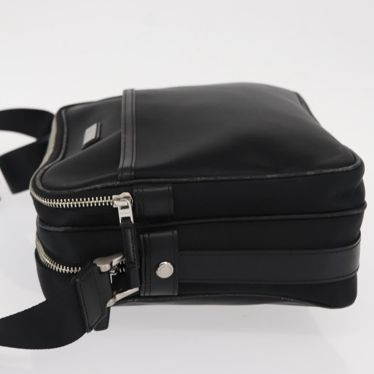 BURBERRY Shoulder Bag Nylon Black Silver Auth ka086