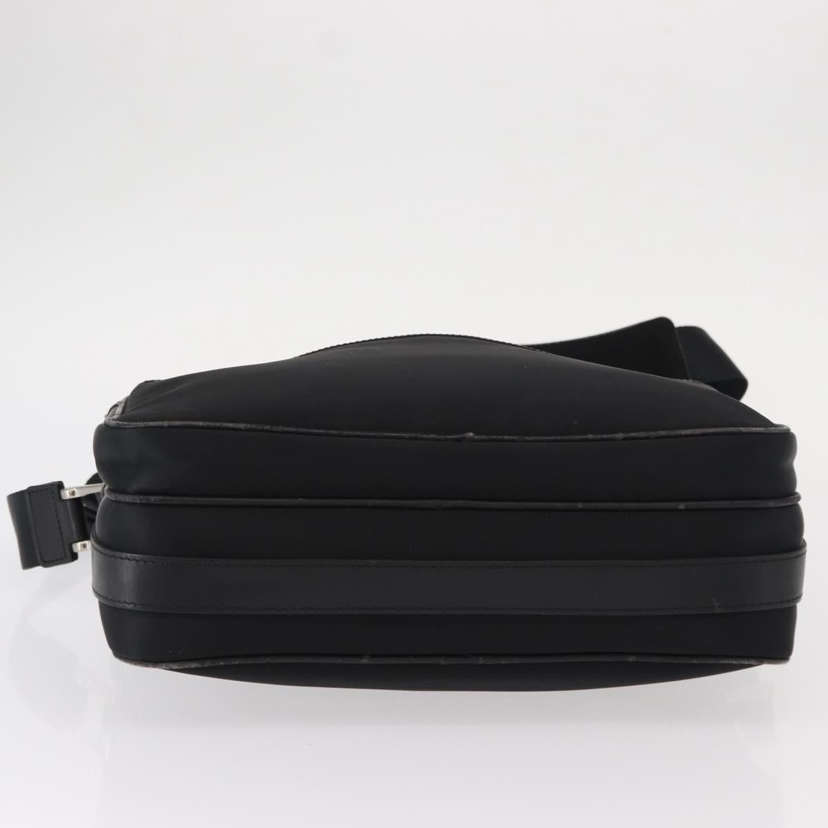 BURBERRY Shoulder Bag Nylon Black Silver Auth ka086