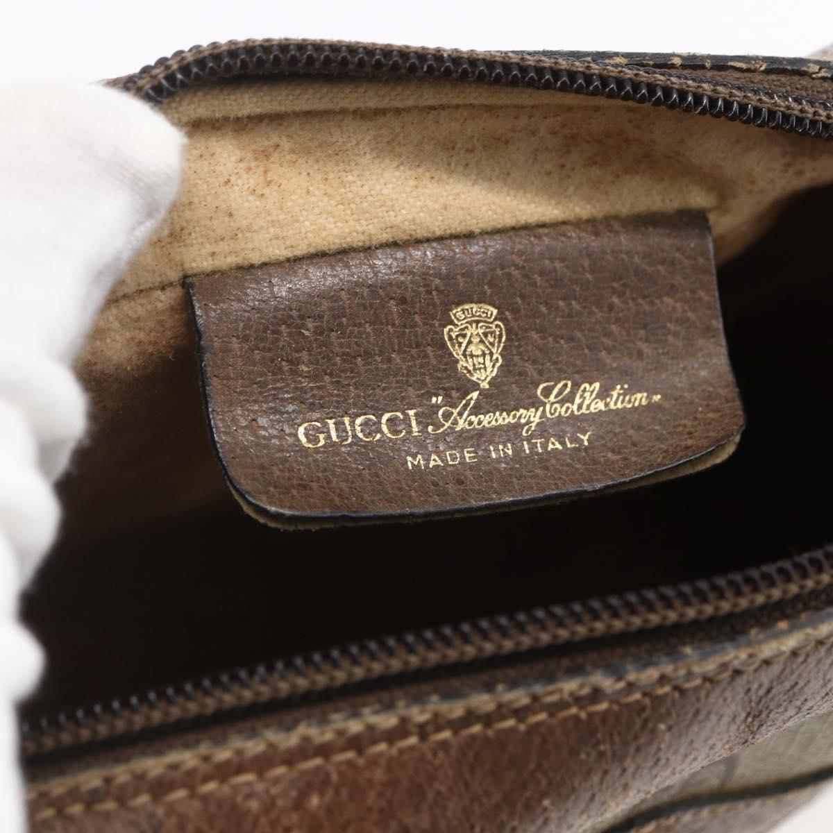 GUCCI GG Supreme Web Sherry Line Bag PVC Beige Gold 56 02 004 Auth ka088