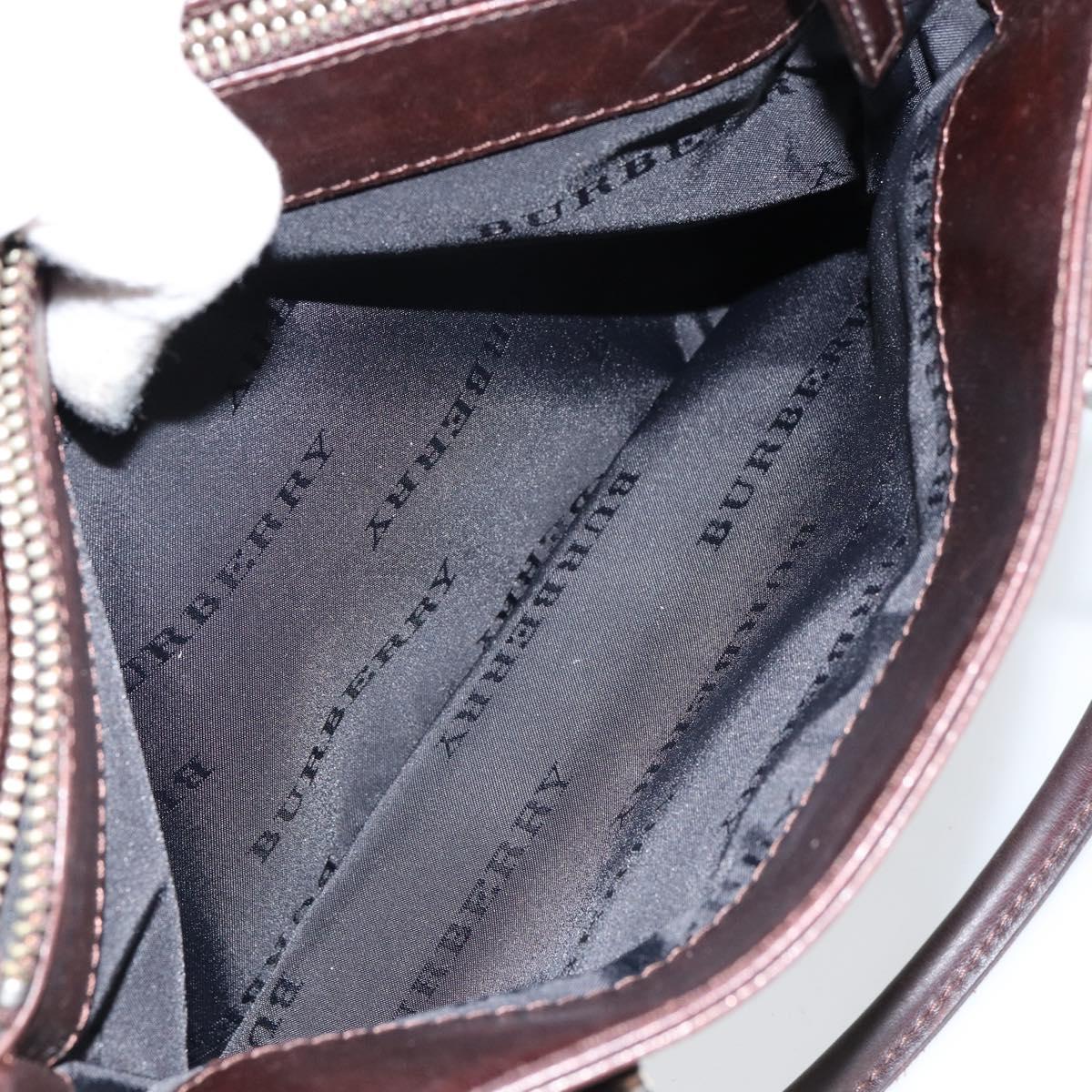 BURBERRY Nova Check Hand Bag Canvas Beige Gold Auth ka090