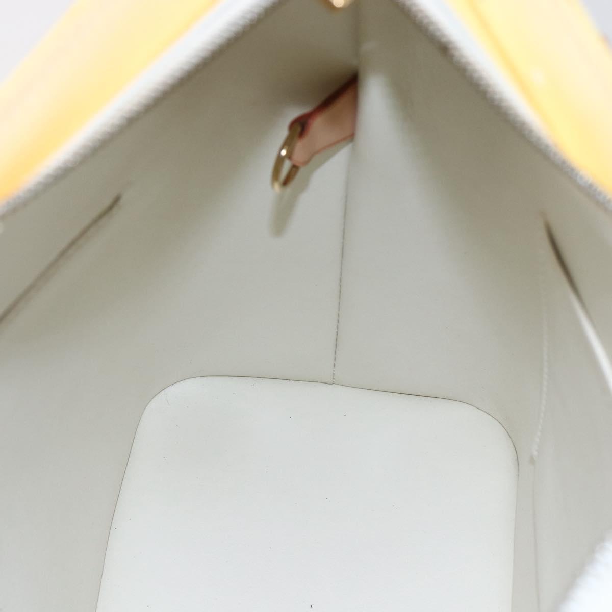 LOUIS VUITTON Monogram Vernis Houston Hand Bag Lime Yellow M91055 LV Auth ka094