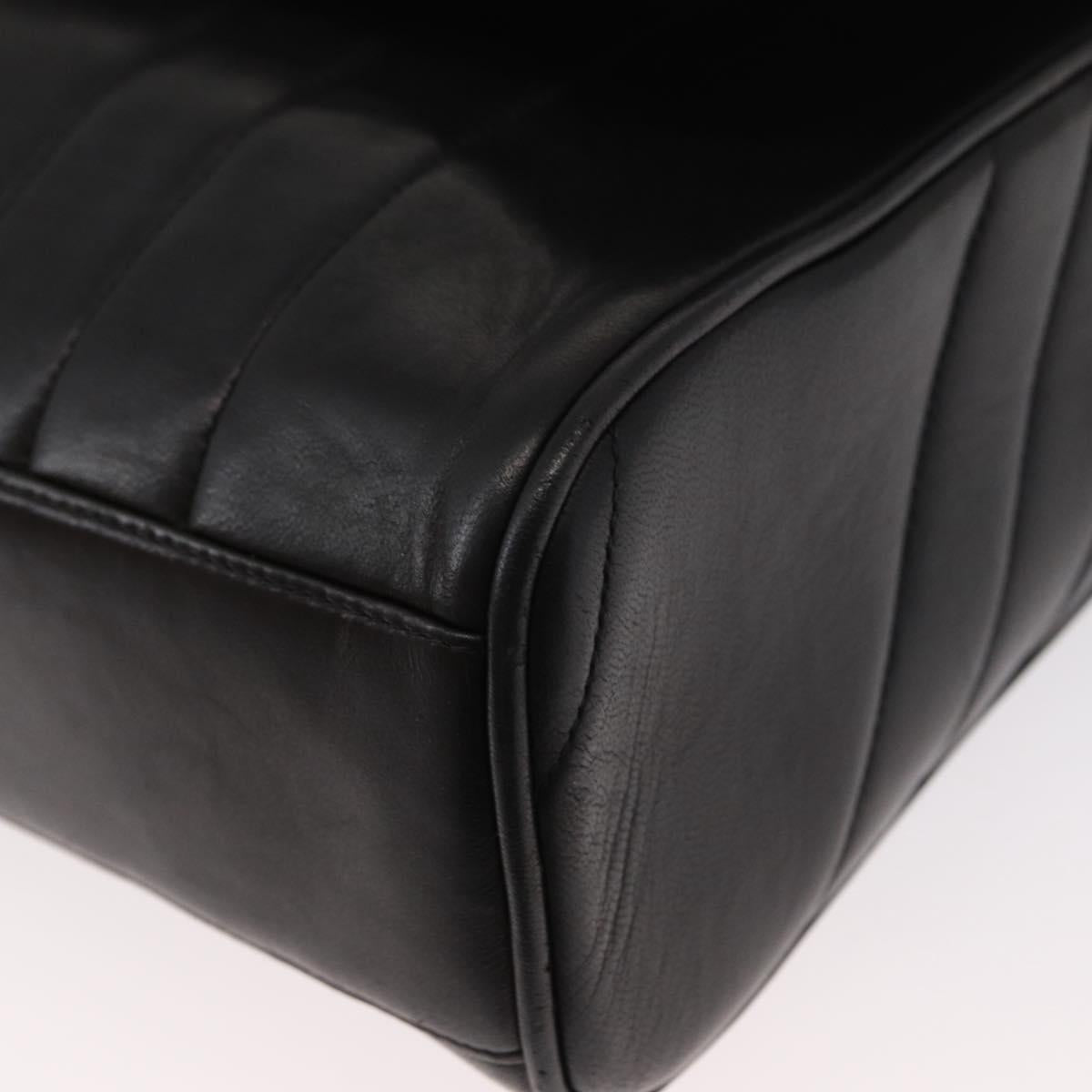 CHANEL New Mademoiselle Shoulder Bag Lamb Skin Black Silver CC Auth ka096V