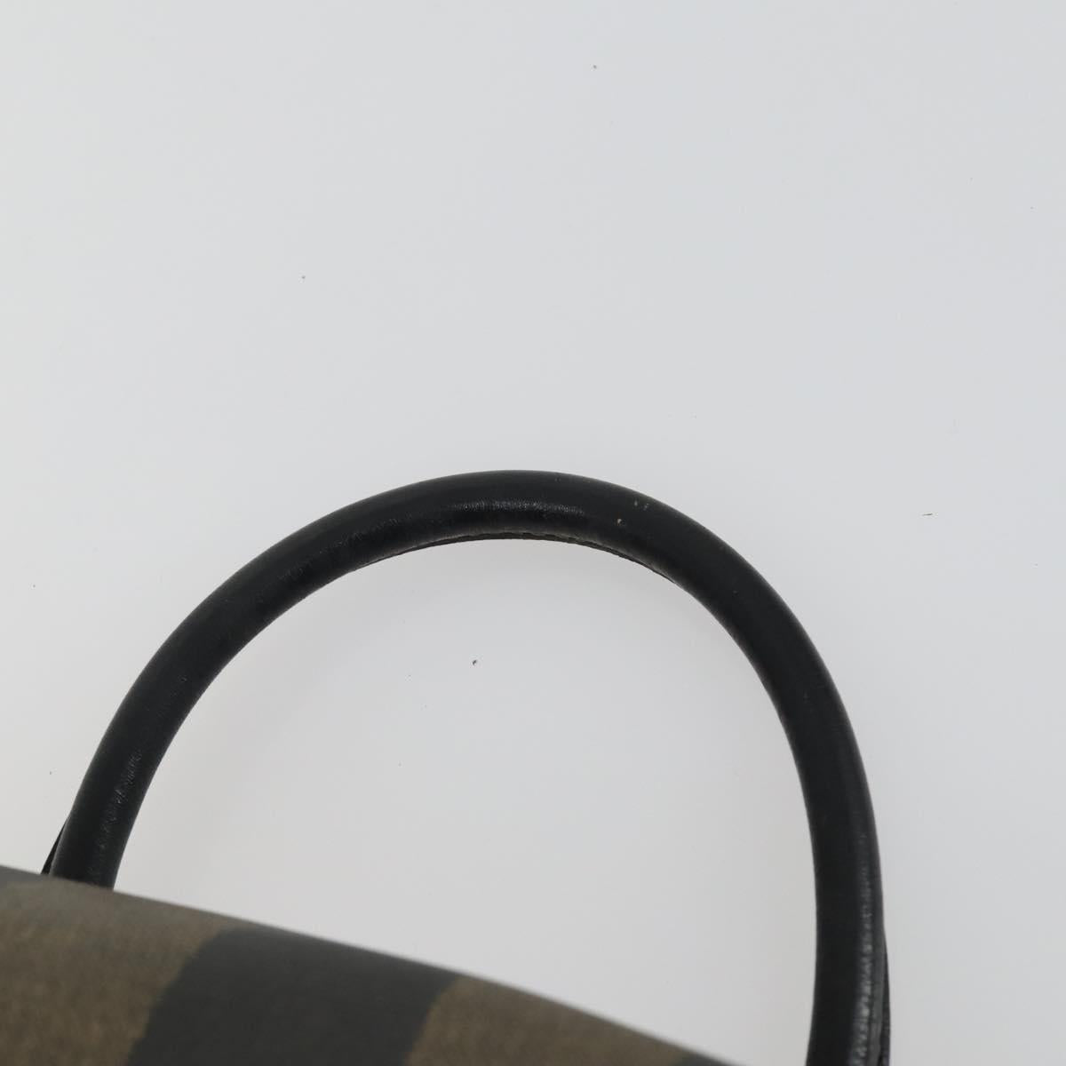 FENDI Pecan Canvas Backpack PVC Brown Black gold Auth ka1008