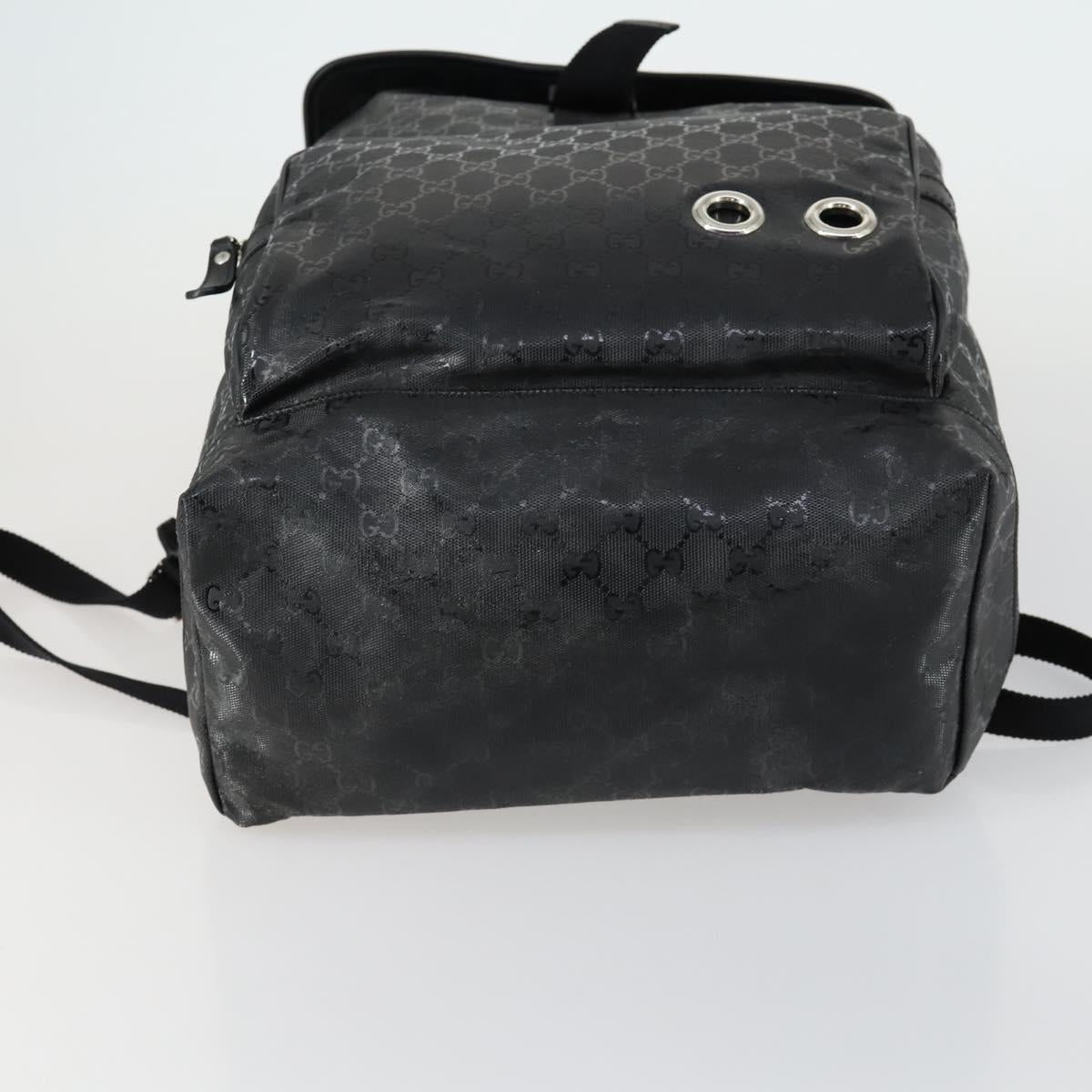 GUCCI GG Implementation Web Sherry Line Backpack Black Silver 347984 Auth ka1009