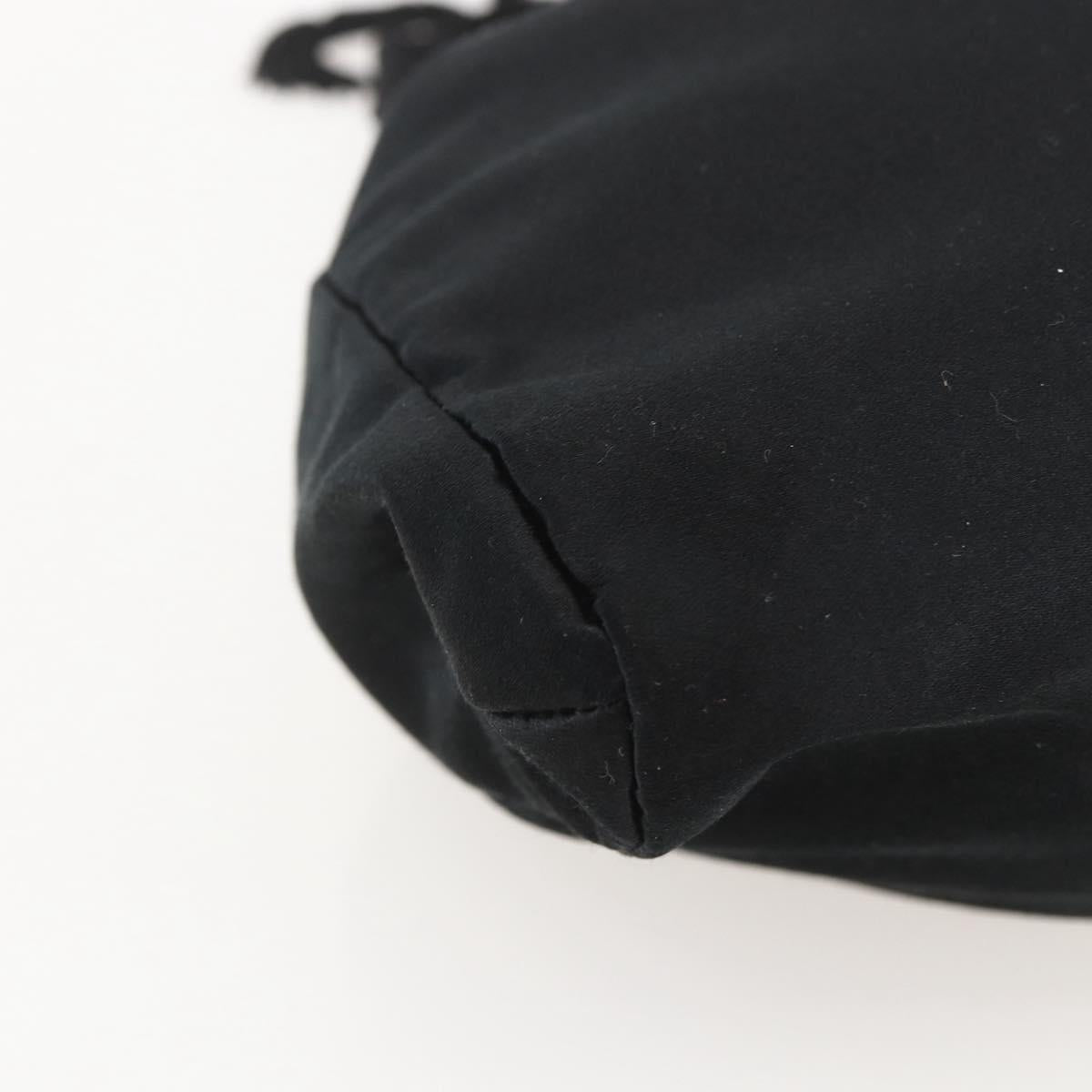 PRADA Purse Hand Bag Satin Black Auth ka1010