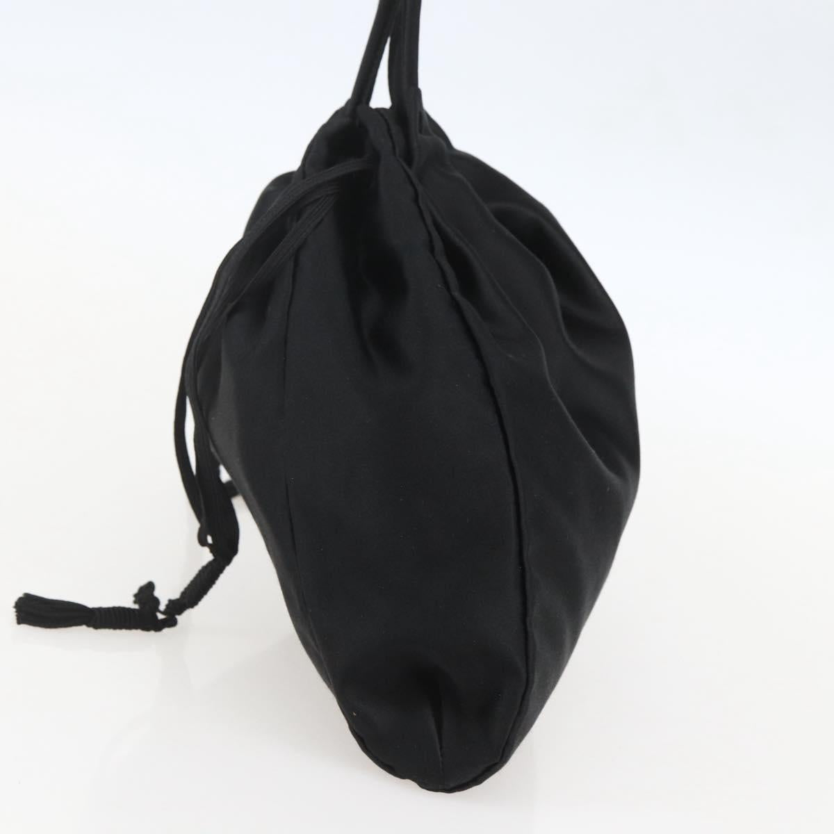 PRADA Purse Hand Bag Satin Black Auth ka1010