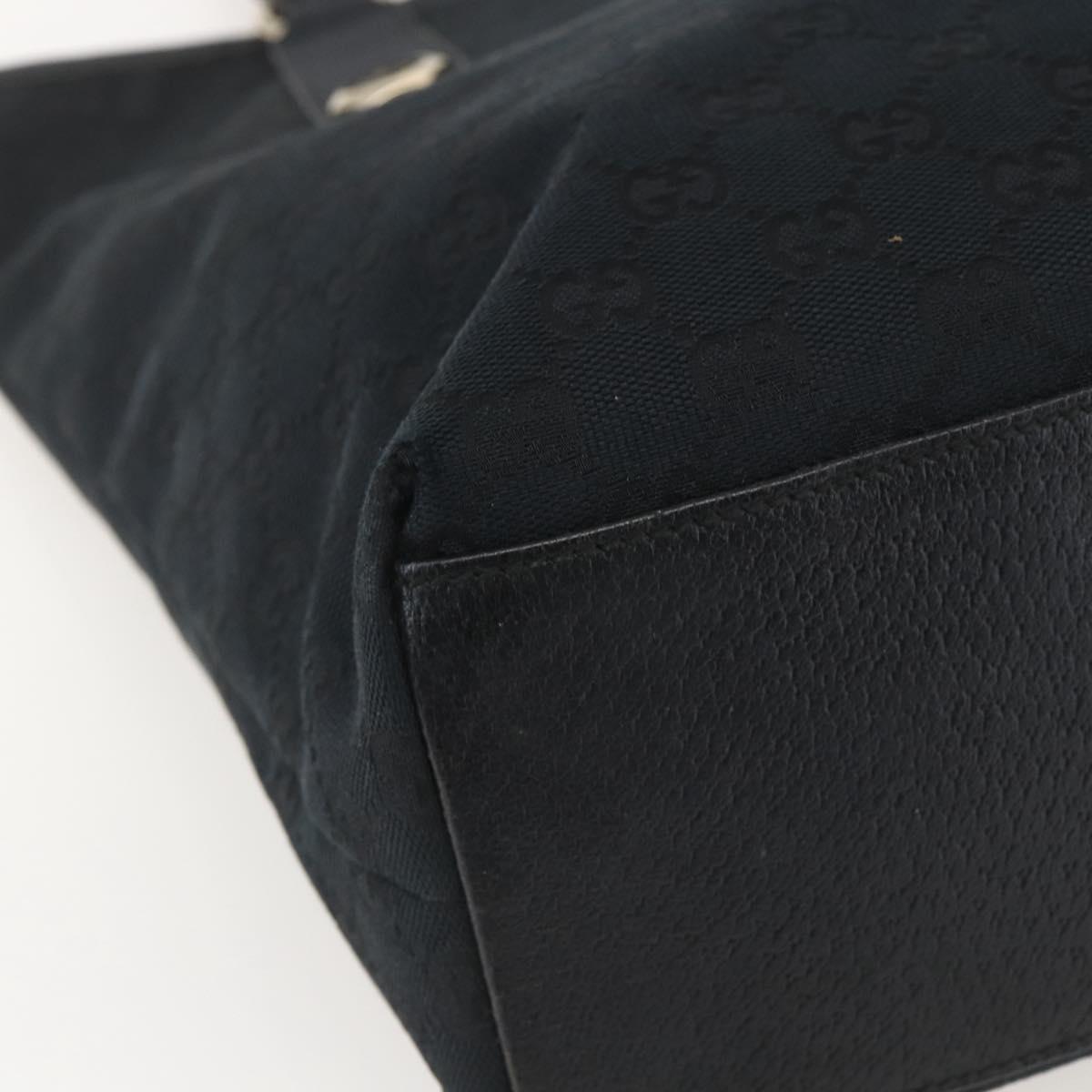 GUCCI GG Canvas Tote Bag Black Gold 153009 Auth ka1012