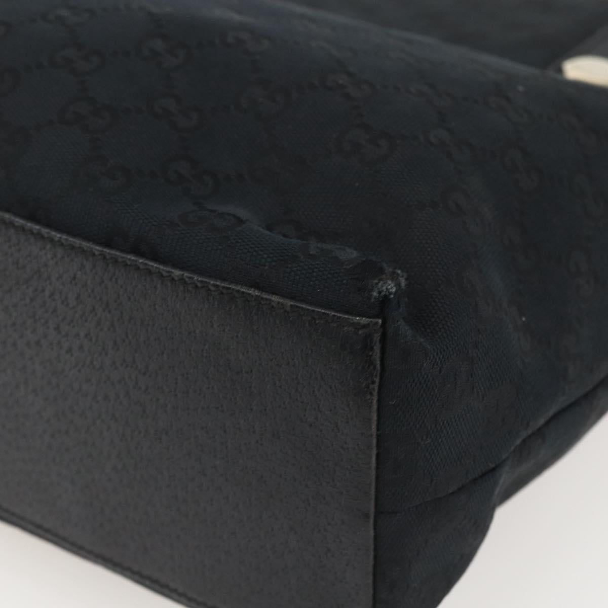 GUCCI GG Canvas Tote Bag Black Gold 153009 Auth ka1012