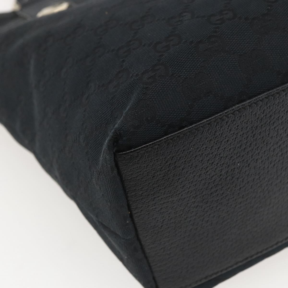 GUCCI GG Canvas Tote Bag Black Gold 153009 Auth ka1012