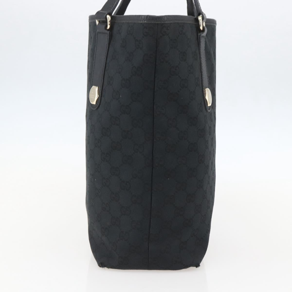 GUCCI GG Canvas Tote Bag Black Gold 153009 Auth ka1012
