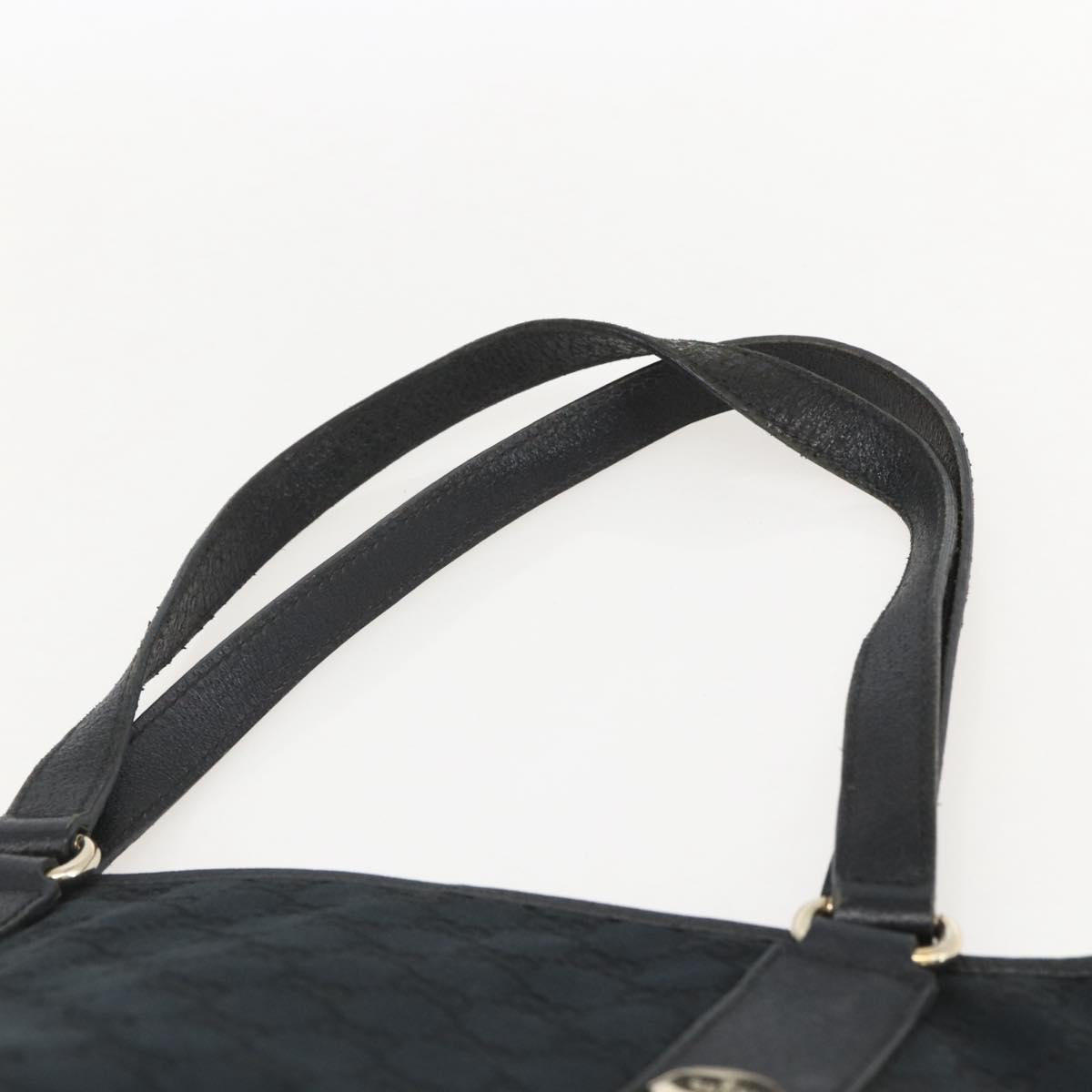 GUCCI GG Canvas Tote Bag Black Gold 153009 Auth ka1012