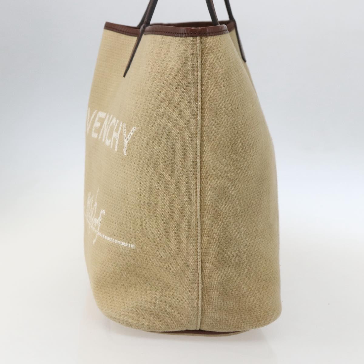 GIVENCHY Tote Bag Canvas Beige Auth ka1015
