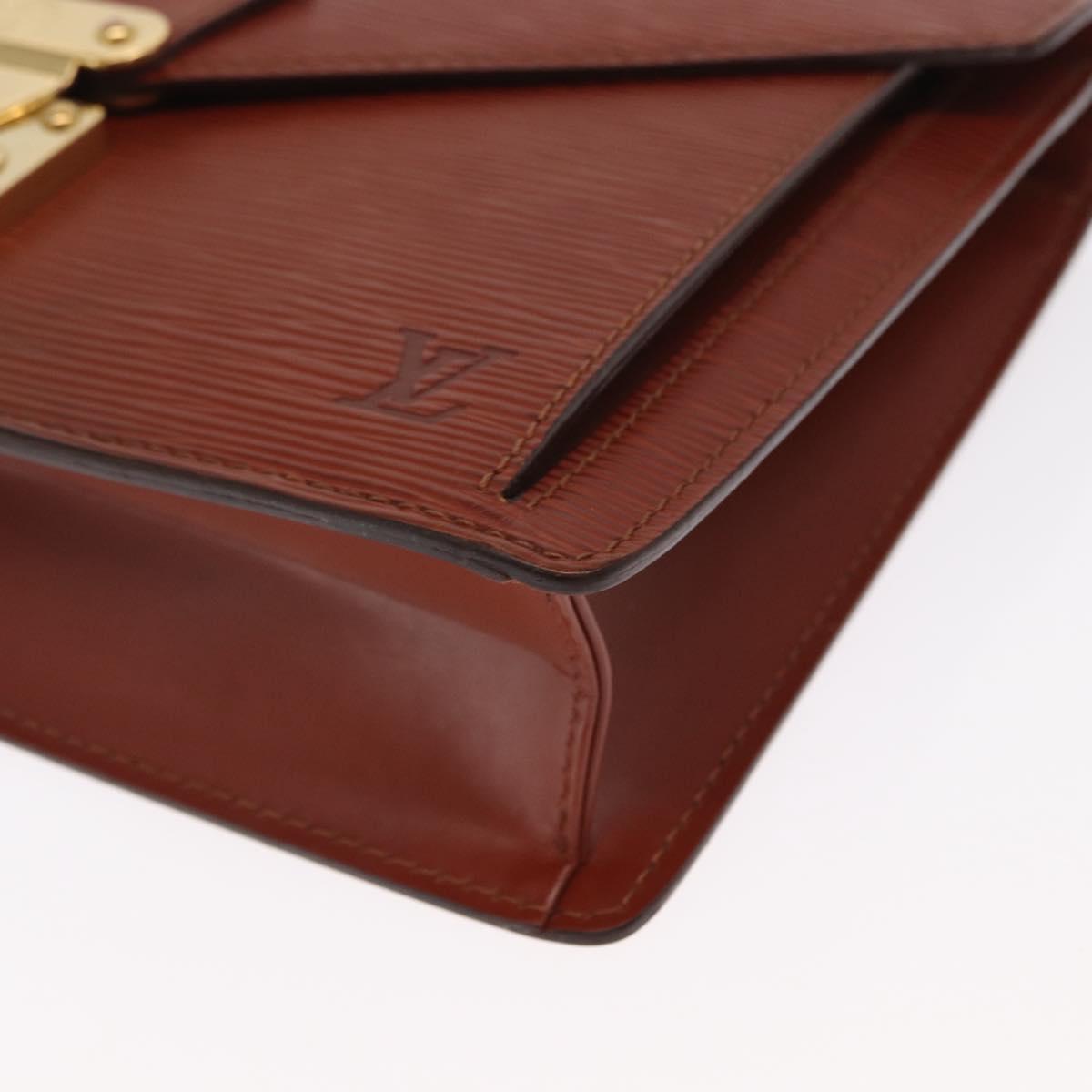 LOUIS VUITTON Epi Serie Dragonne Hand Bag Brown M52618 LV Auth ka1017