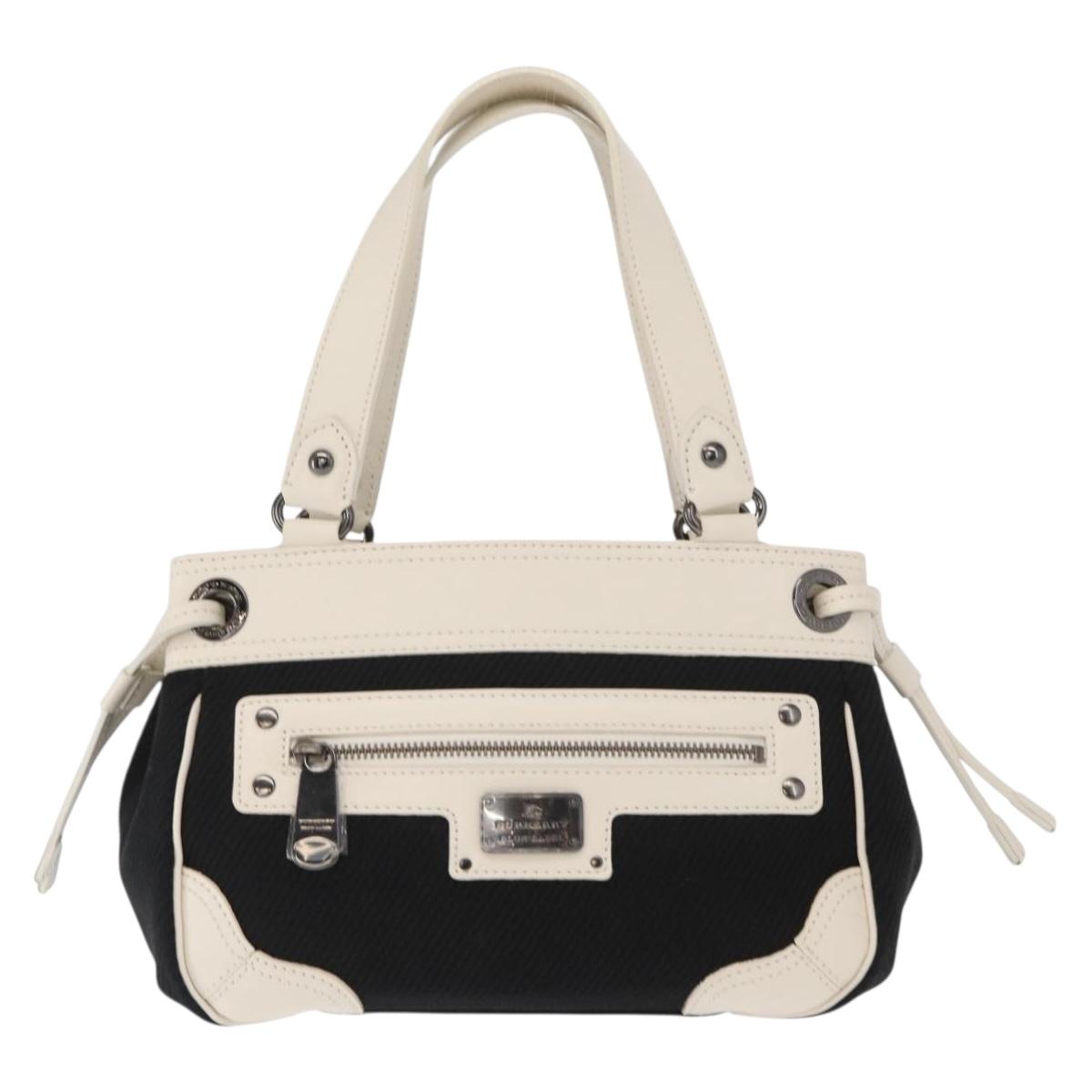 BURBERRY Blue Label Hand Bag Canvas Black Auth ka1019