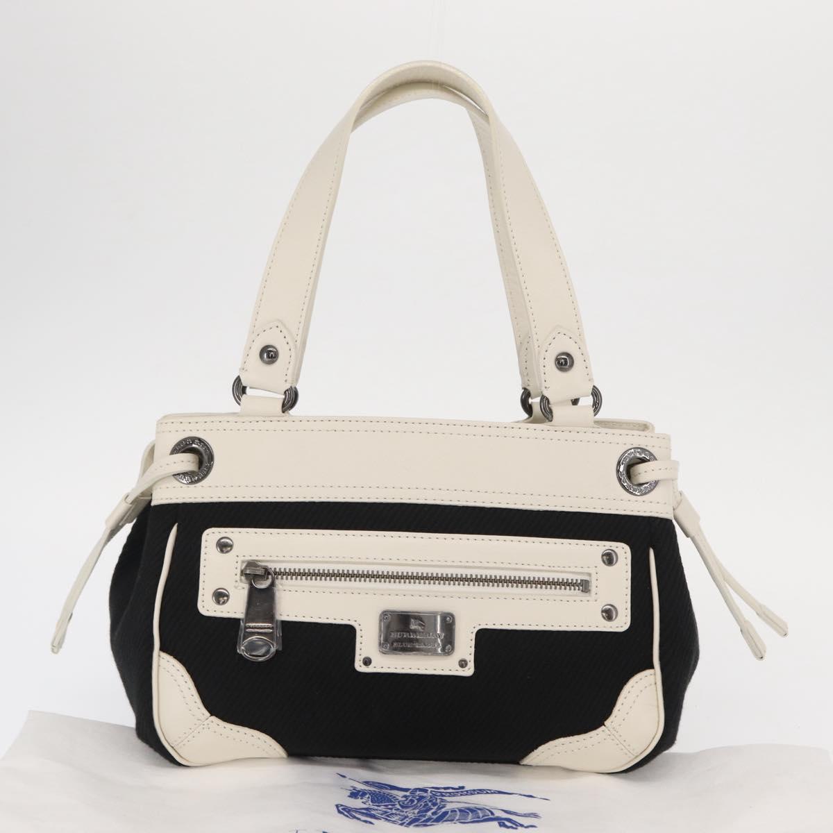 BURBERRY Blue Label Hand Bag Canvas Black Auth ka1019