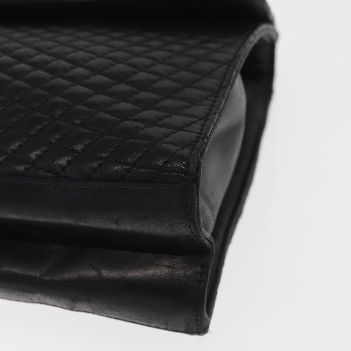 BALLY Hand Bag Leather Black Gold Auth ka1020