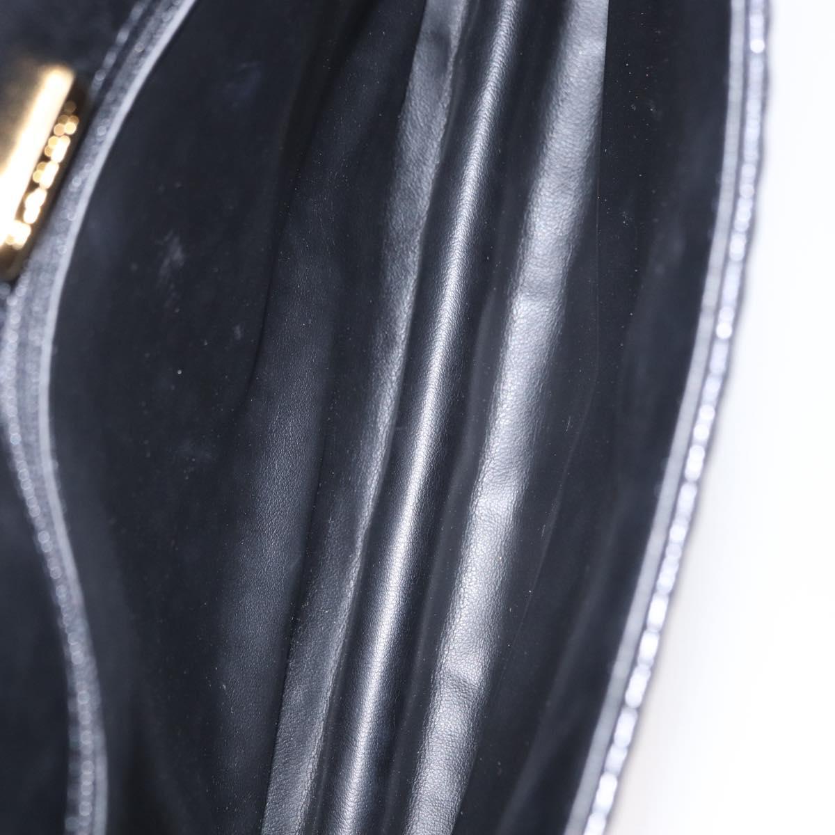 BALLY Hand Bag Leather Black Gold Auth ka1020