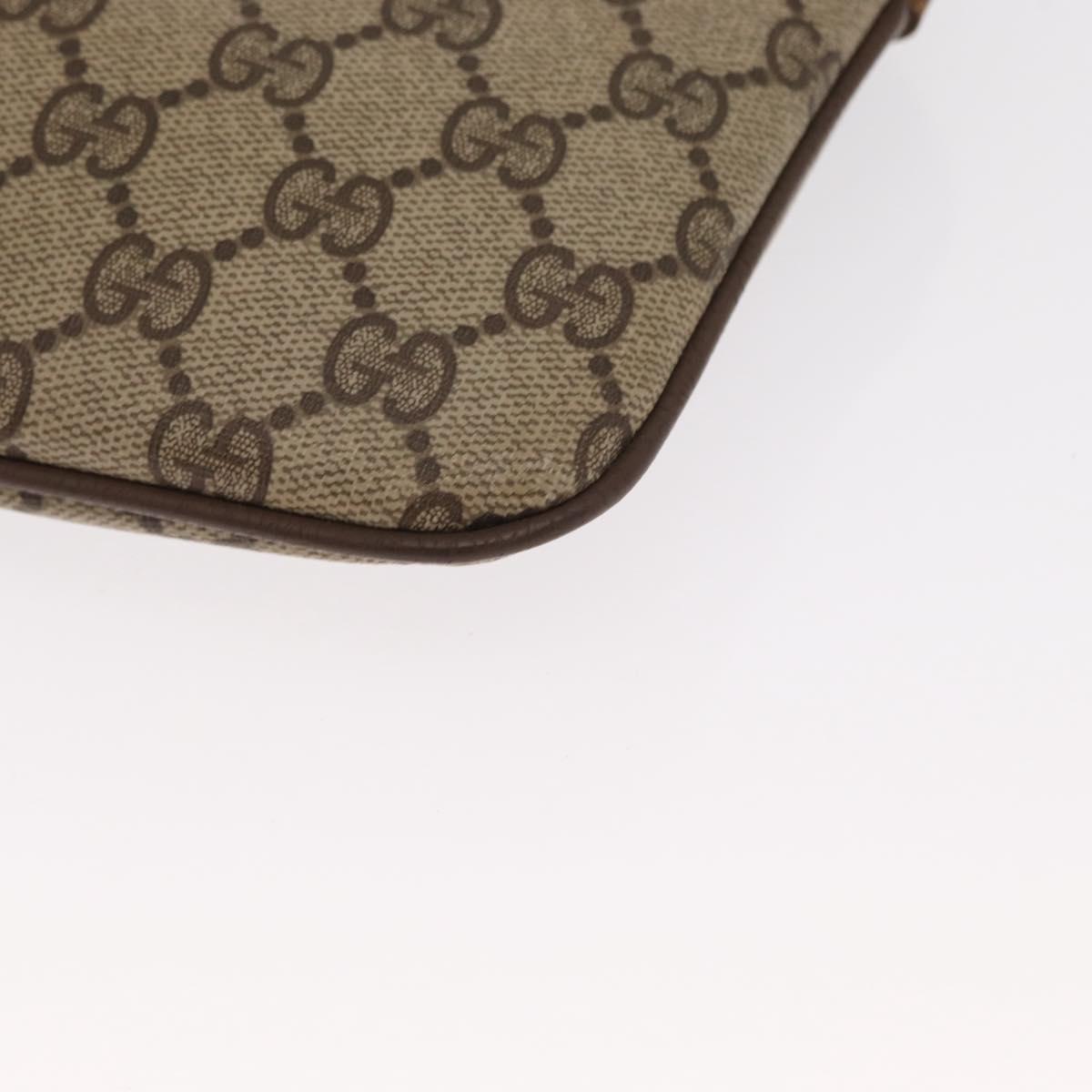 GUCCI GG Supreme Web Sherry Line Bag PVC Beige Gold 904 02 047 Auth ka1026