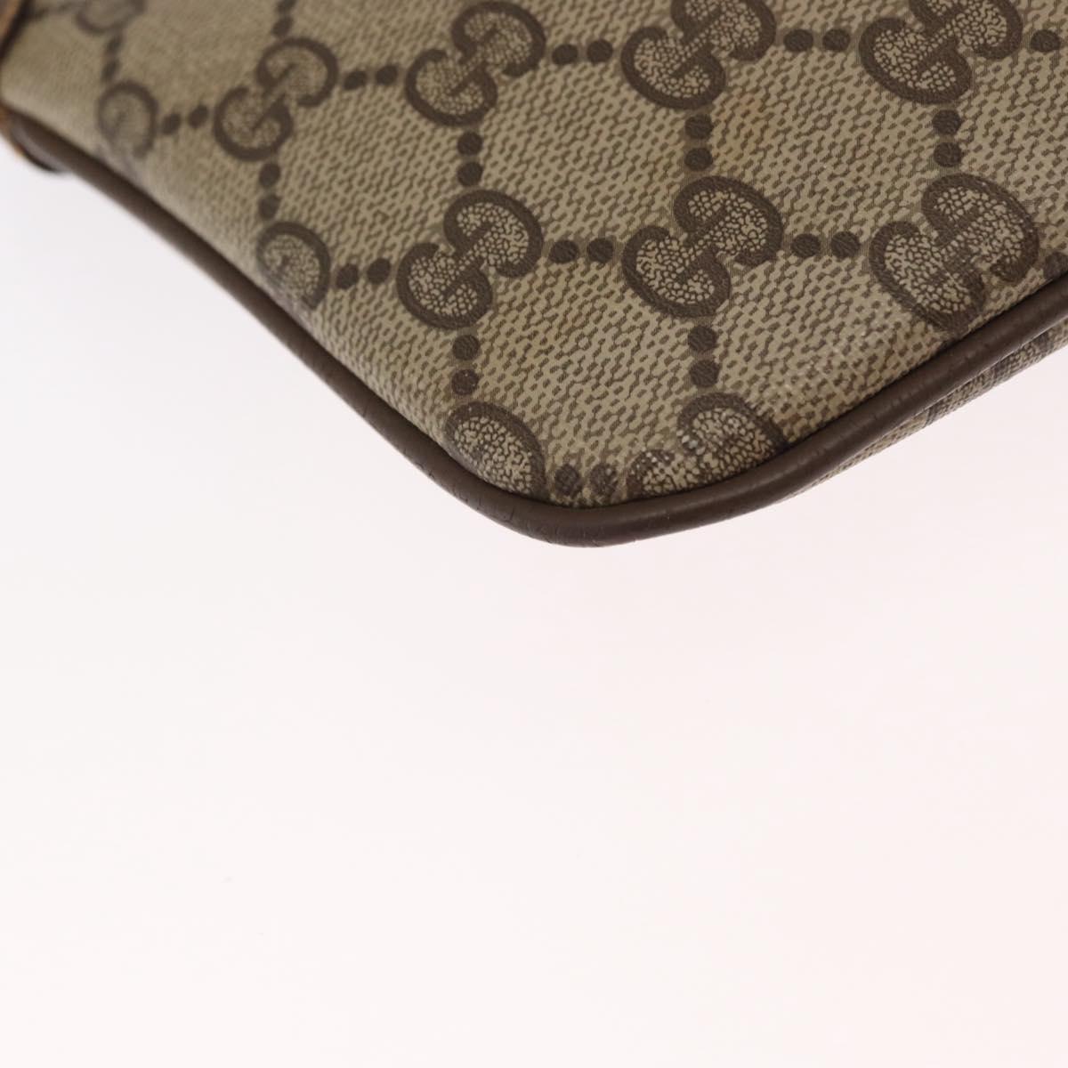 GUCCI GG Supreme Web Sherry Line Bag PVC Beige Gold 904 02 047 Auth ka1026
